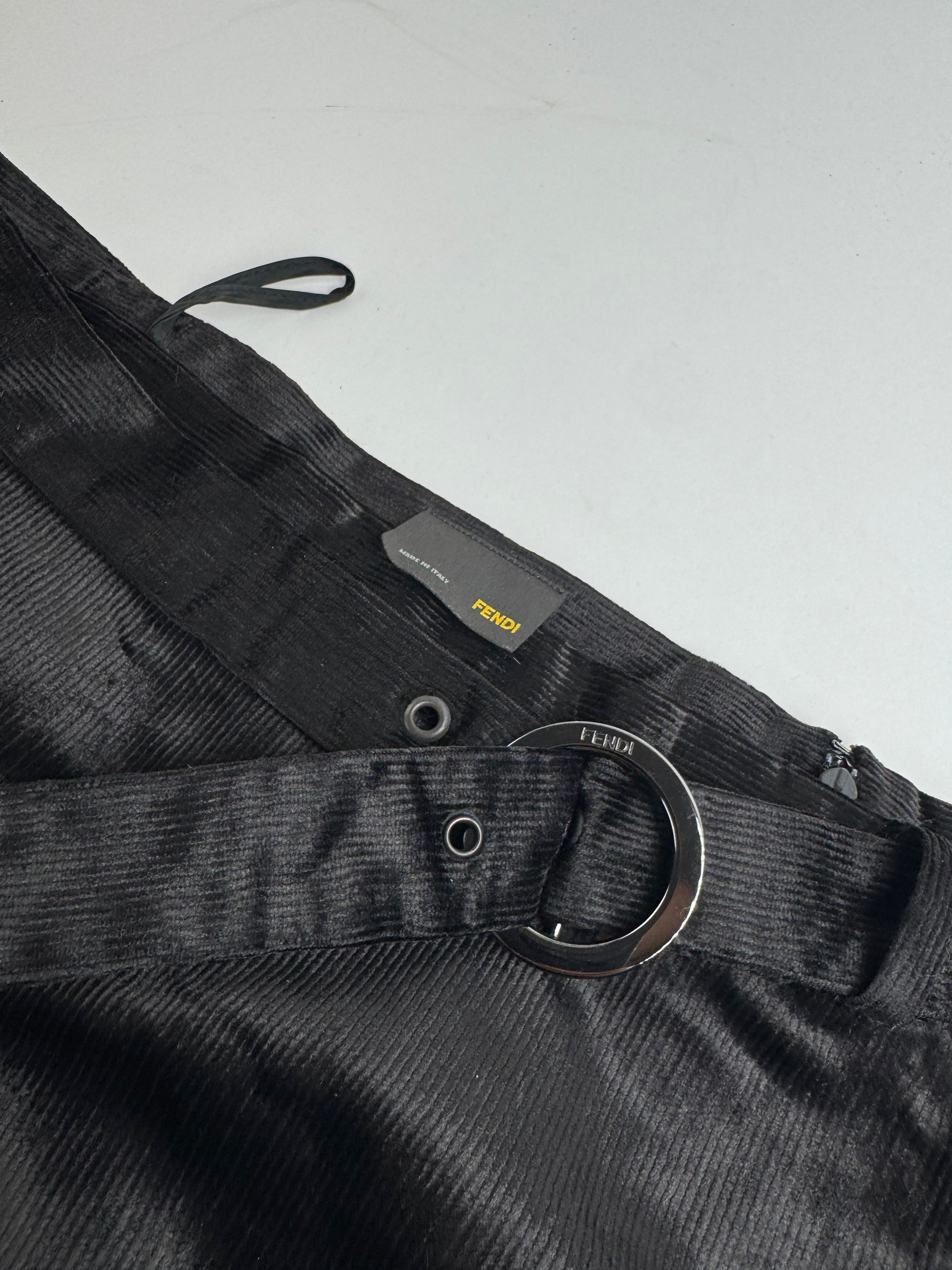 Fendi Vintage Roma Cord Skirt Black 38/M Size 30" / US 8 / IT 44 - 7 Thumbnail