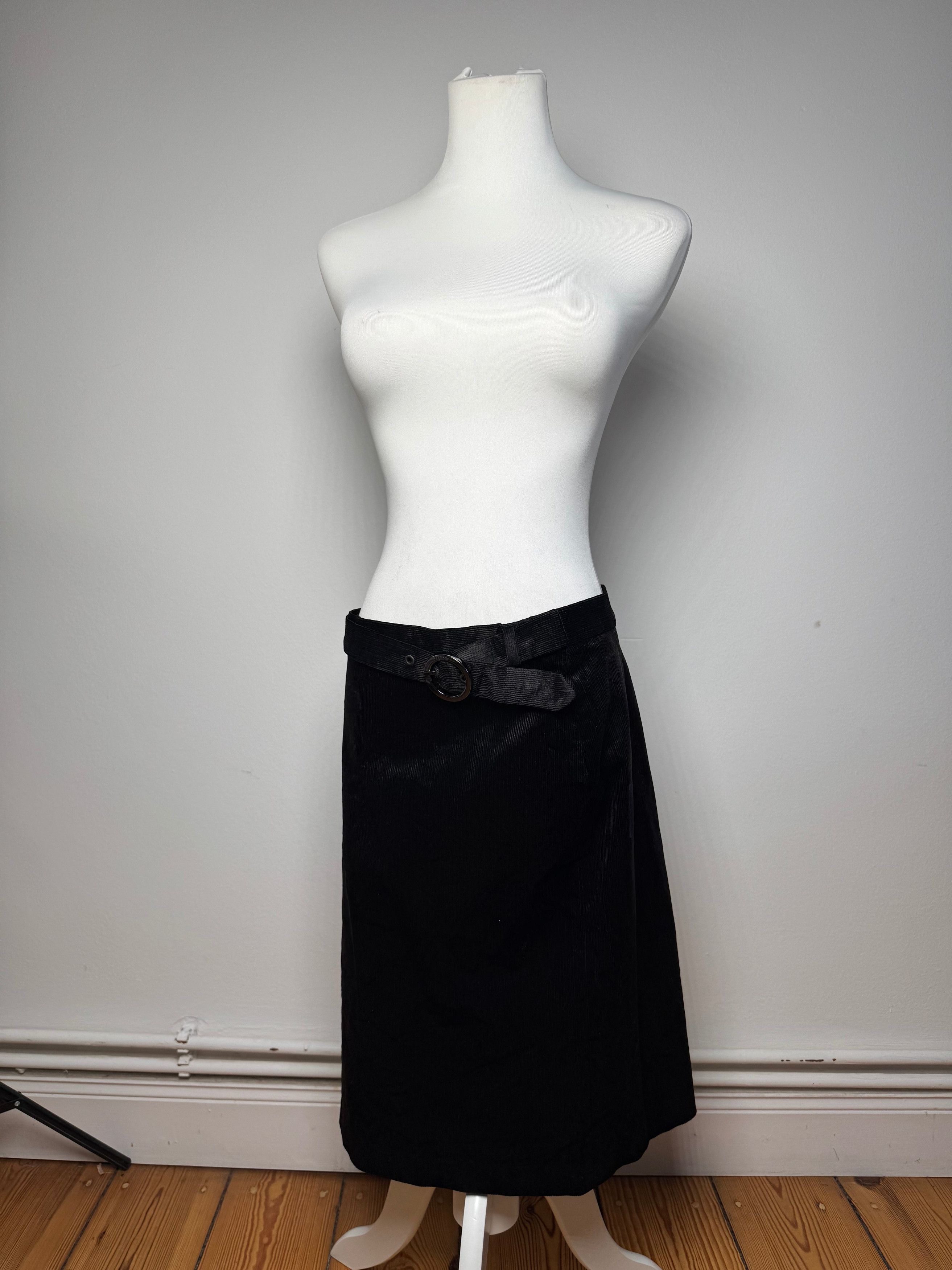 Fendi Vintage Roma Cord Skirt Black 38/M Size 30" / US 8 / IT 44 - 14 Thumbnail