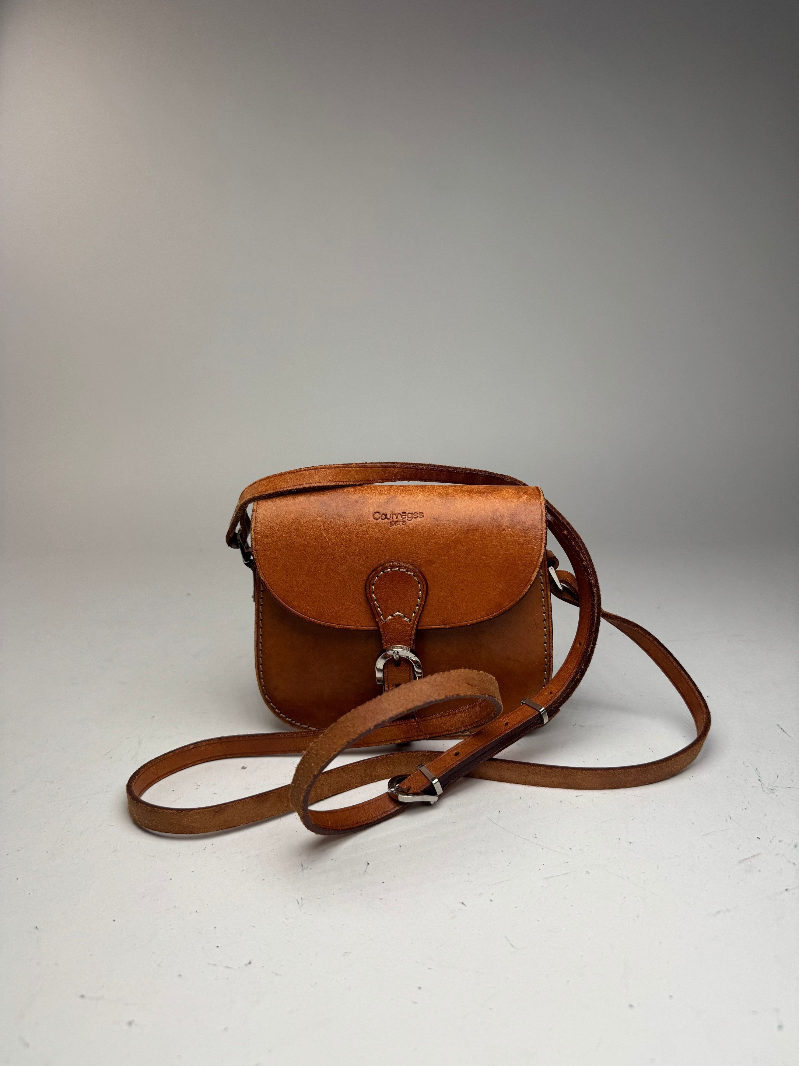 Courreges Vintage Paris Crossbody leather bag brown Size ONE SIZE - 14 Thumbnail