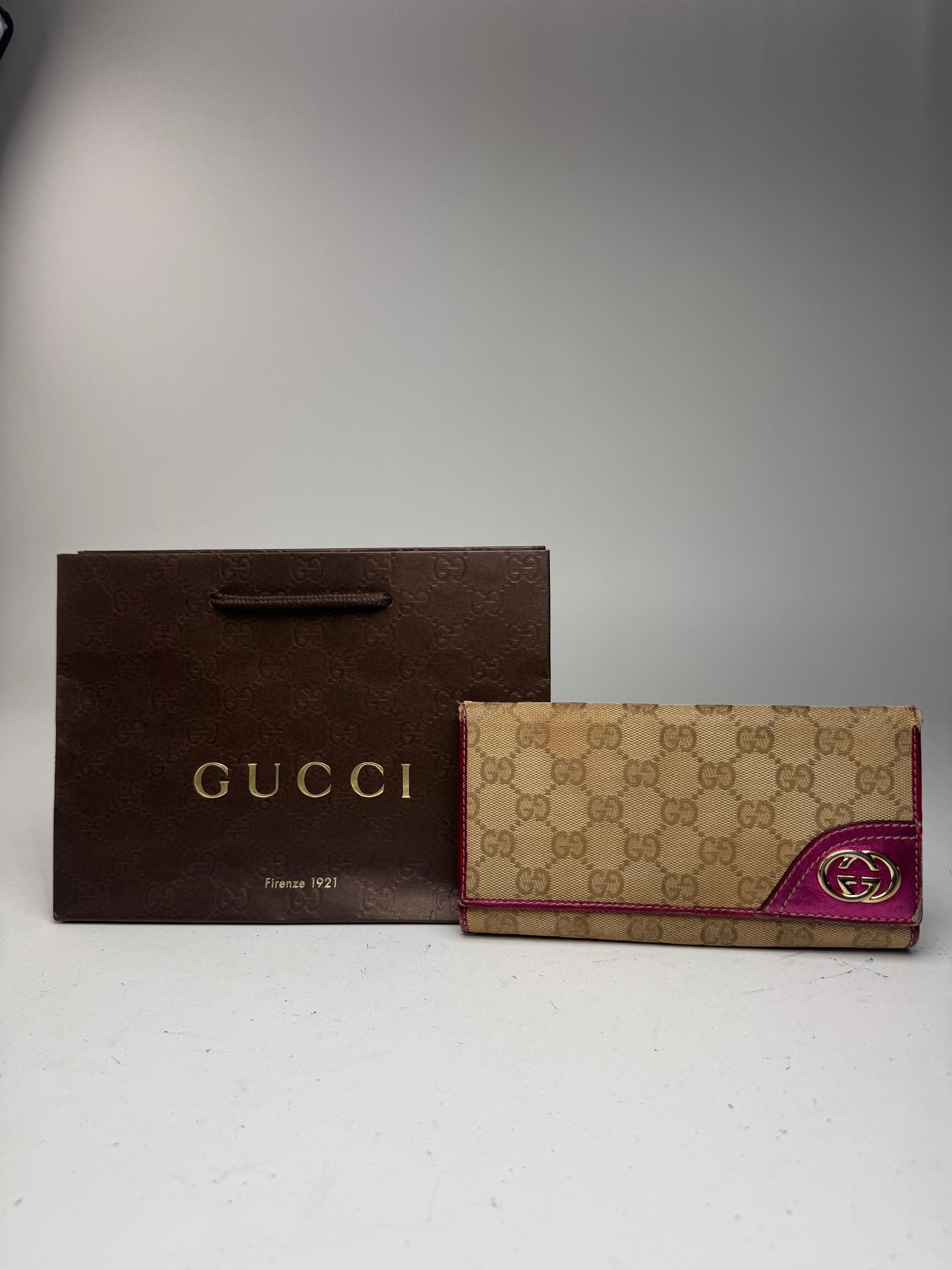 Gucci Vintage Monogram GG wallet beige purple Size ONE SIZE - 4 Thumbnail