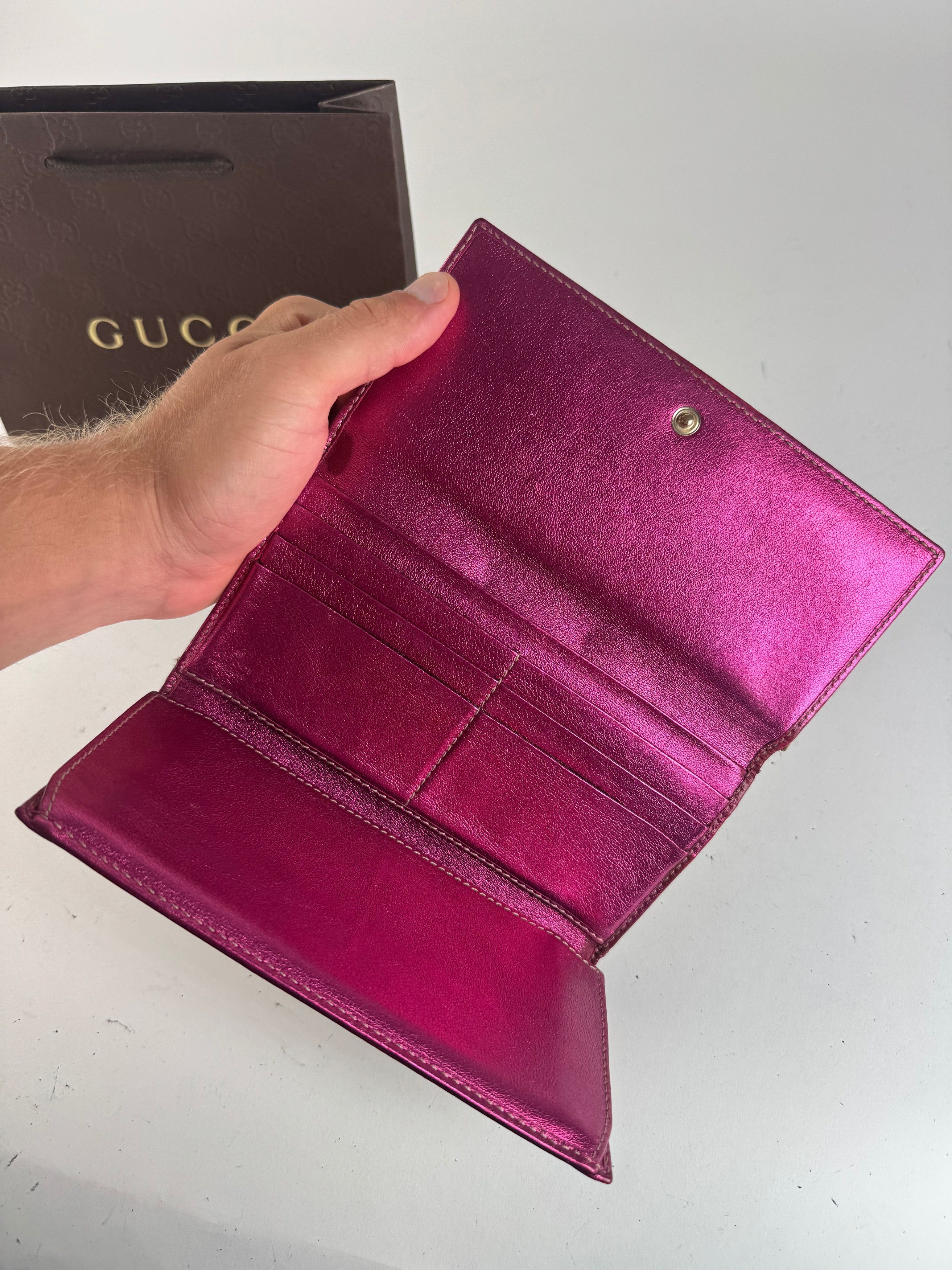 Gucci Vintage Monogram GG wallet beige purple Size ONE SIZE - 5 Thumbnail