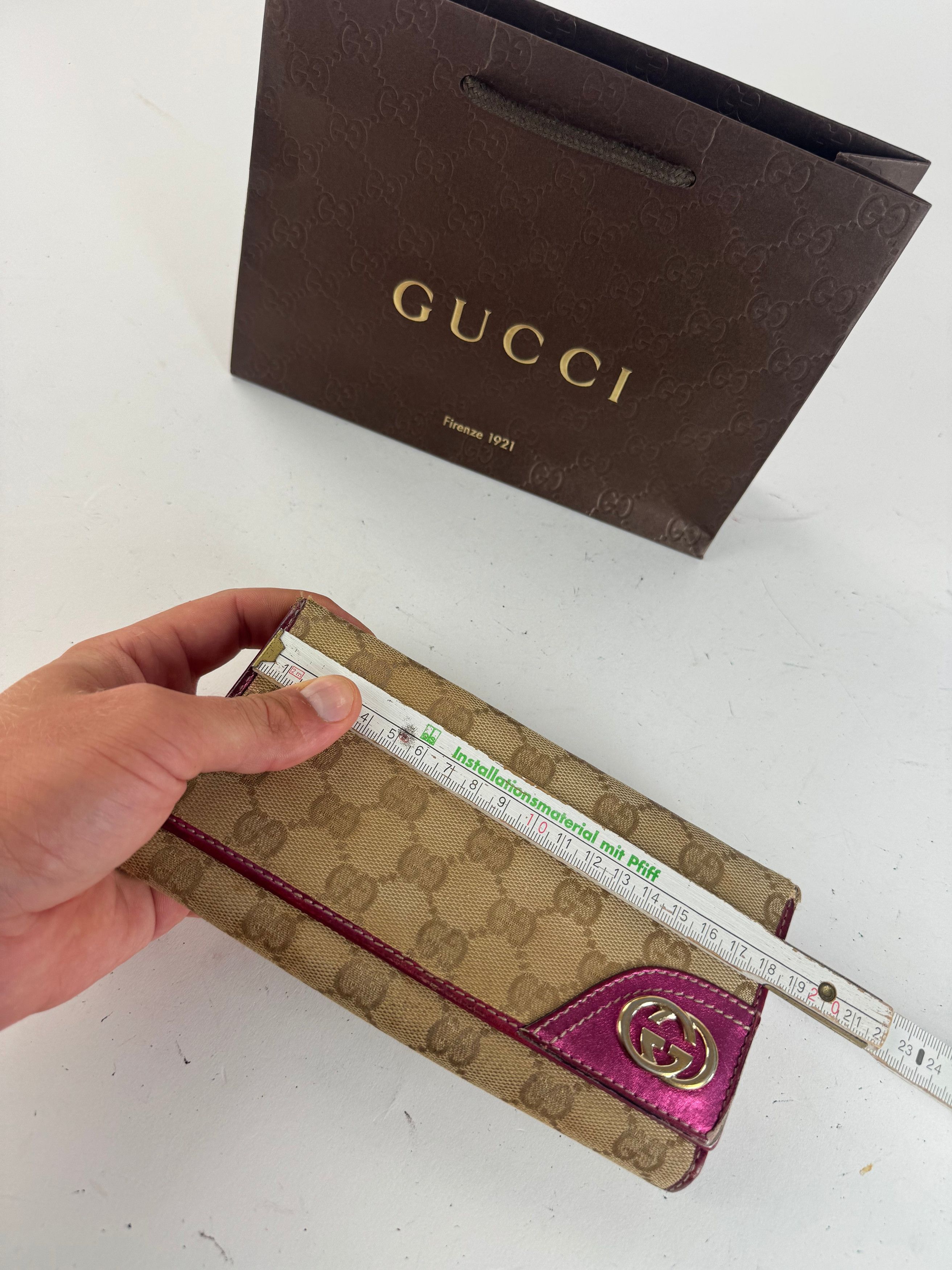 Gucci Vintage Monogram GG wallet beige purple Size ONE SIZE - 9 Thumbnail