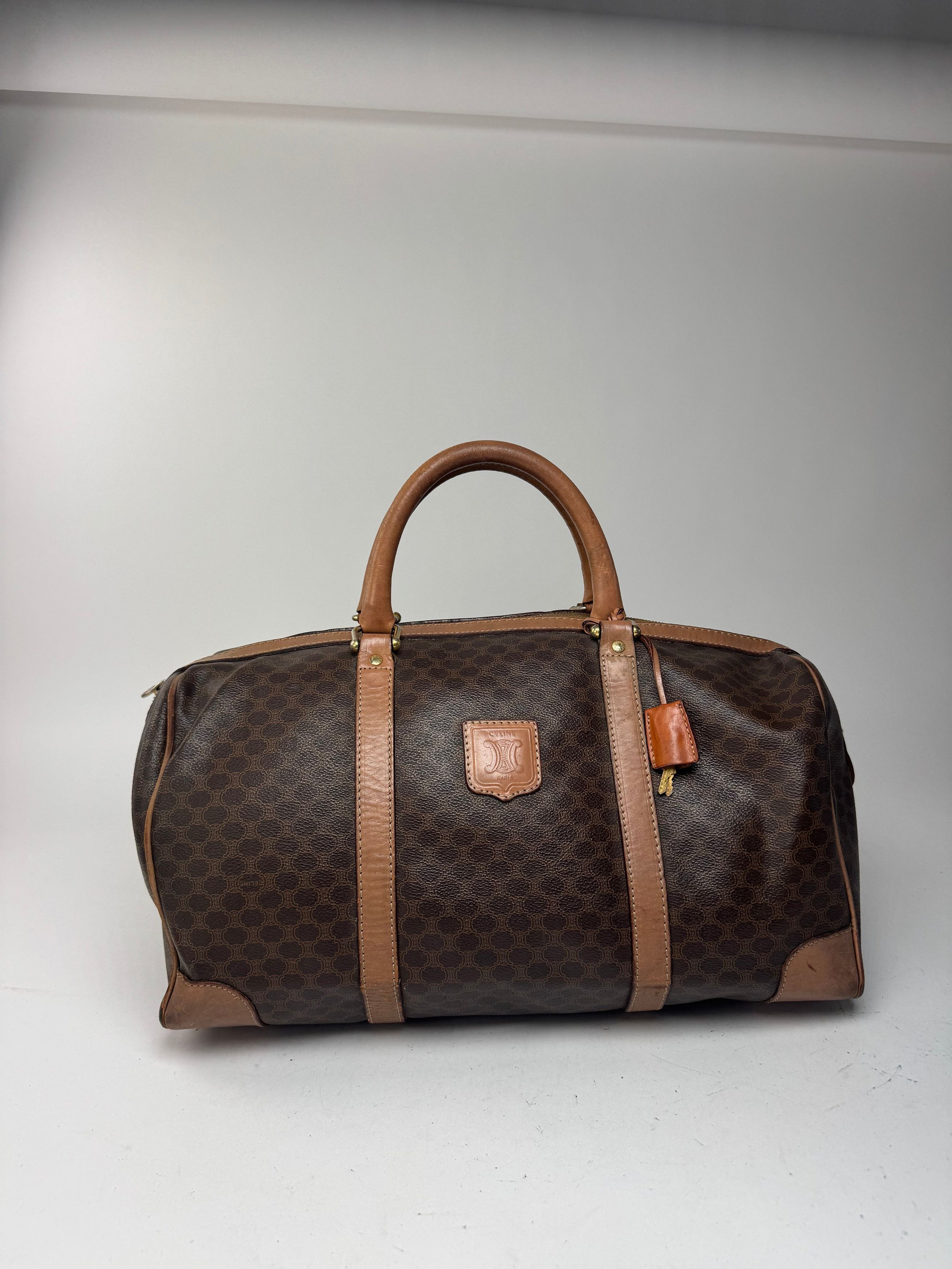 Celine Vintage Paris Triomphe Monogram Duffel bag brown Size ONE SIZE - 4 Thumbnail