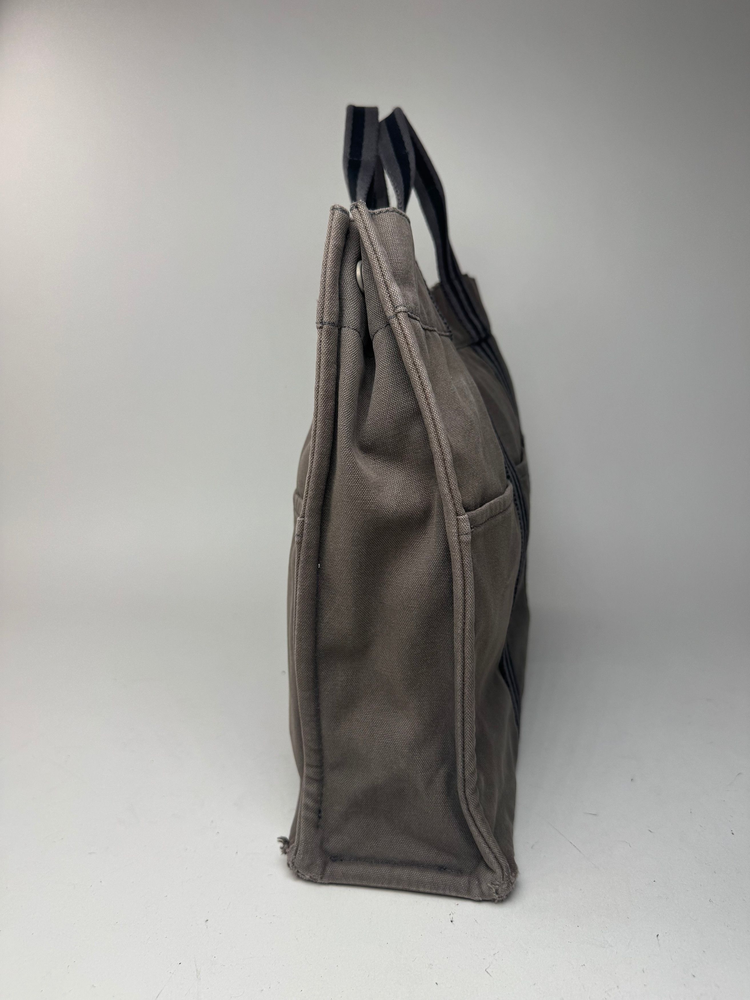 Other Vintage Hermes canvas Tote bag grey black Size ONE SIZE - 8 Thumbnail