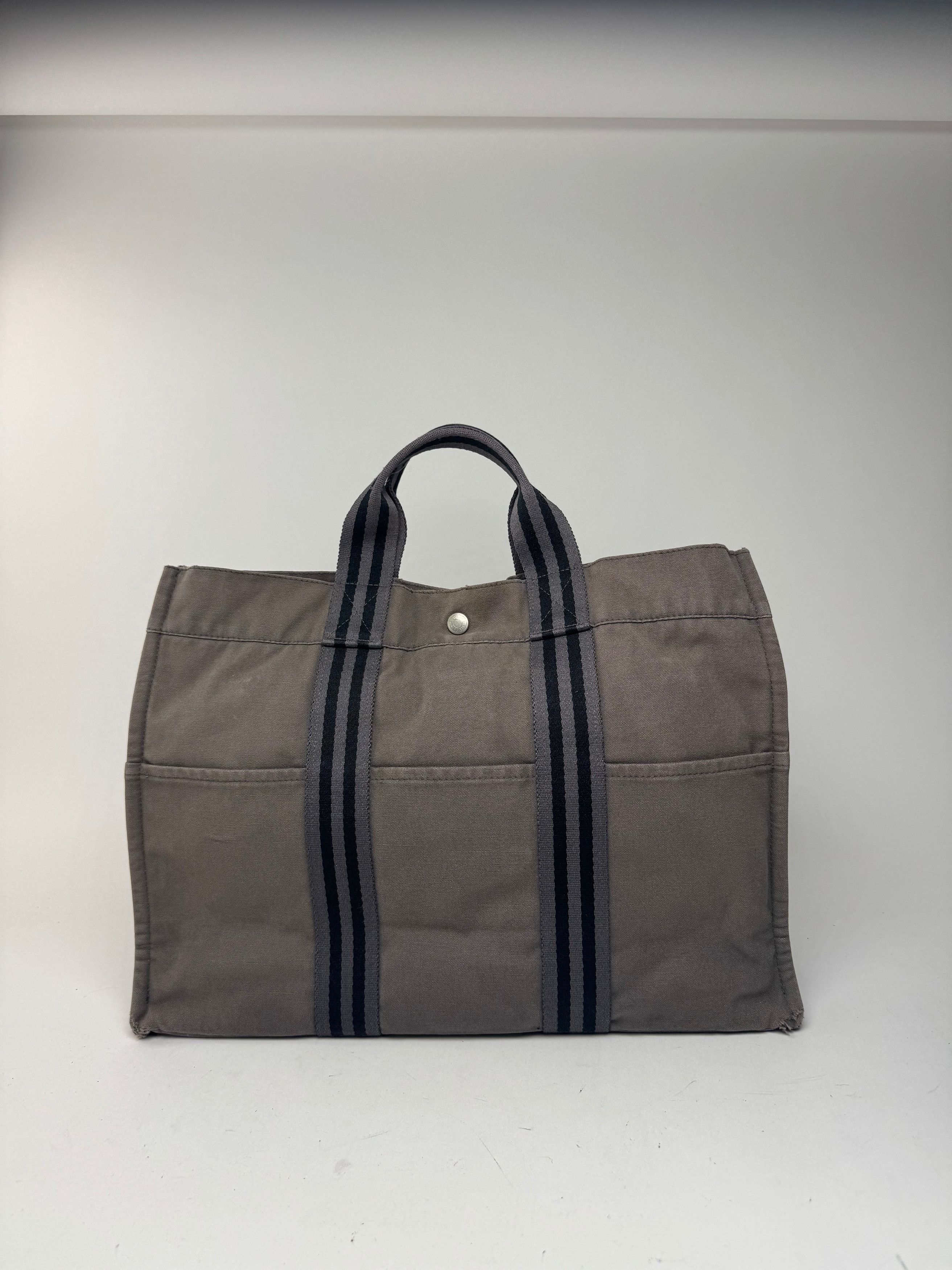 Other Vintage Hermes canvas Tote bag grey black Size ONE SIZE - 14 Thumbnail
