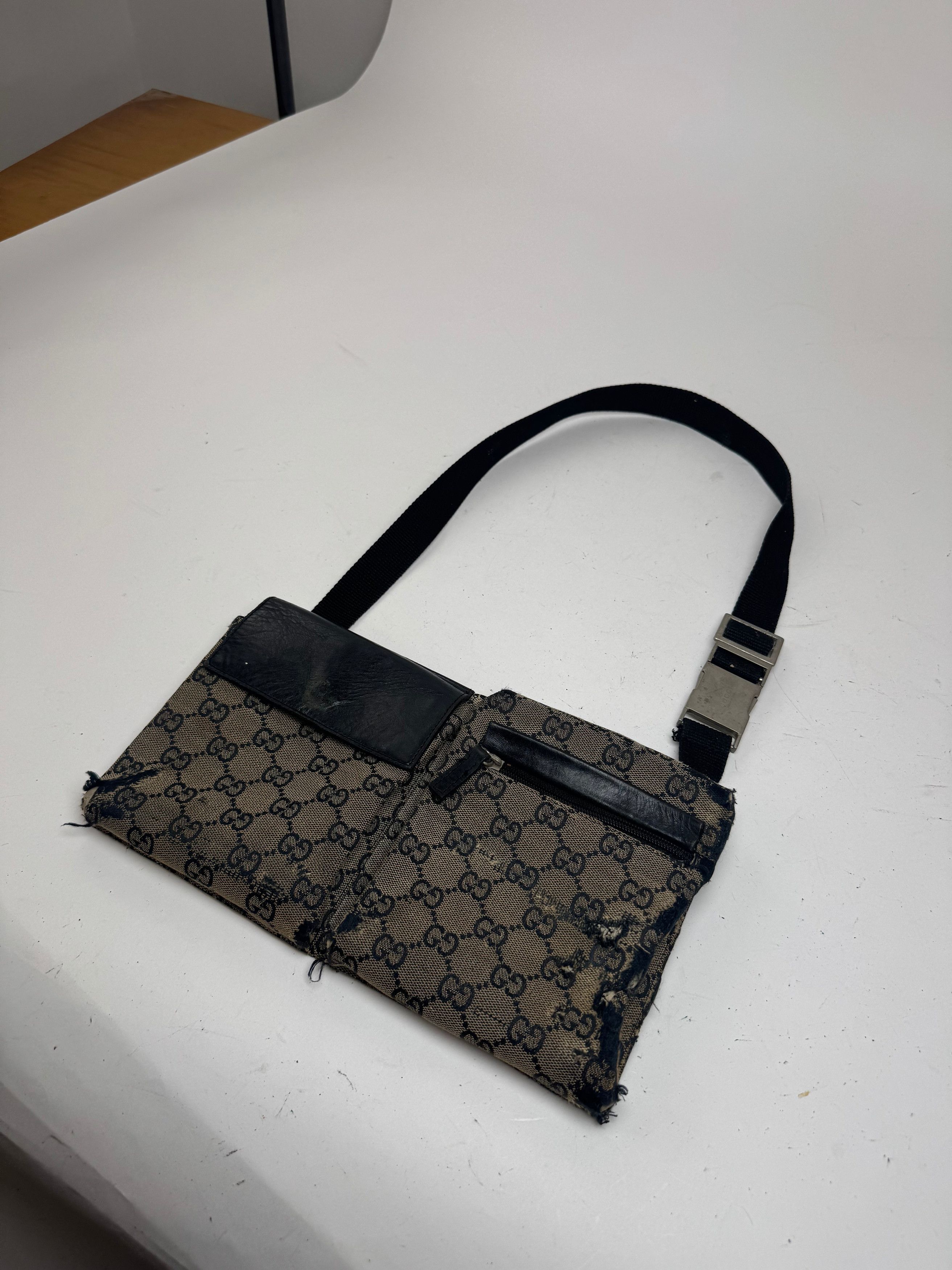 Gucci Vintage Belt / Crossbody Bag Grey brown monogram Size ONE SIZE - 13 Thumbnail
