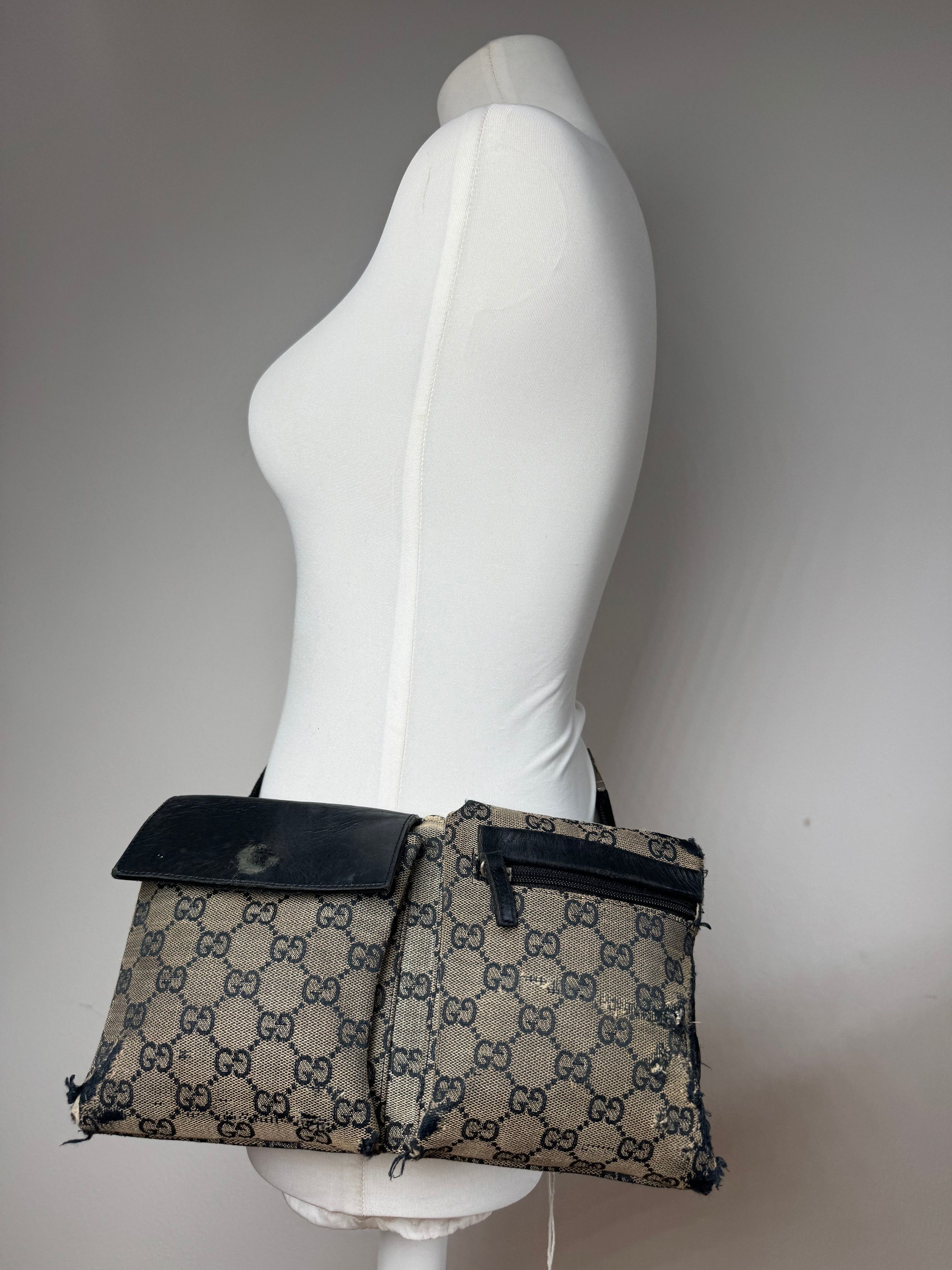 Gucci Vintage Belt / Crossbody Bag Grey brown monogram Size ONE SIZE - 2 Thumbnail