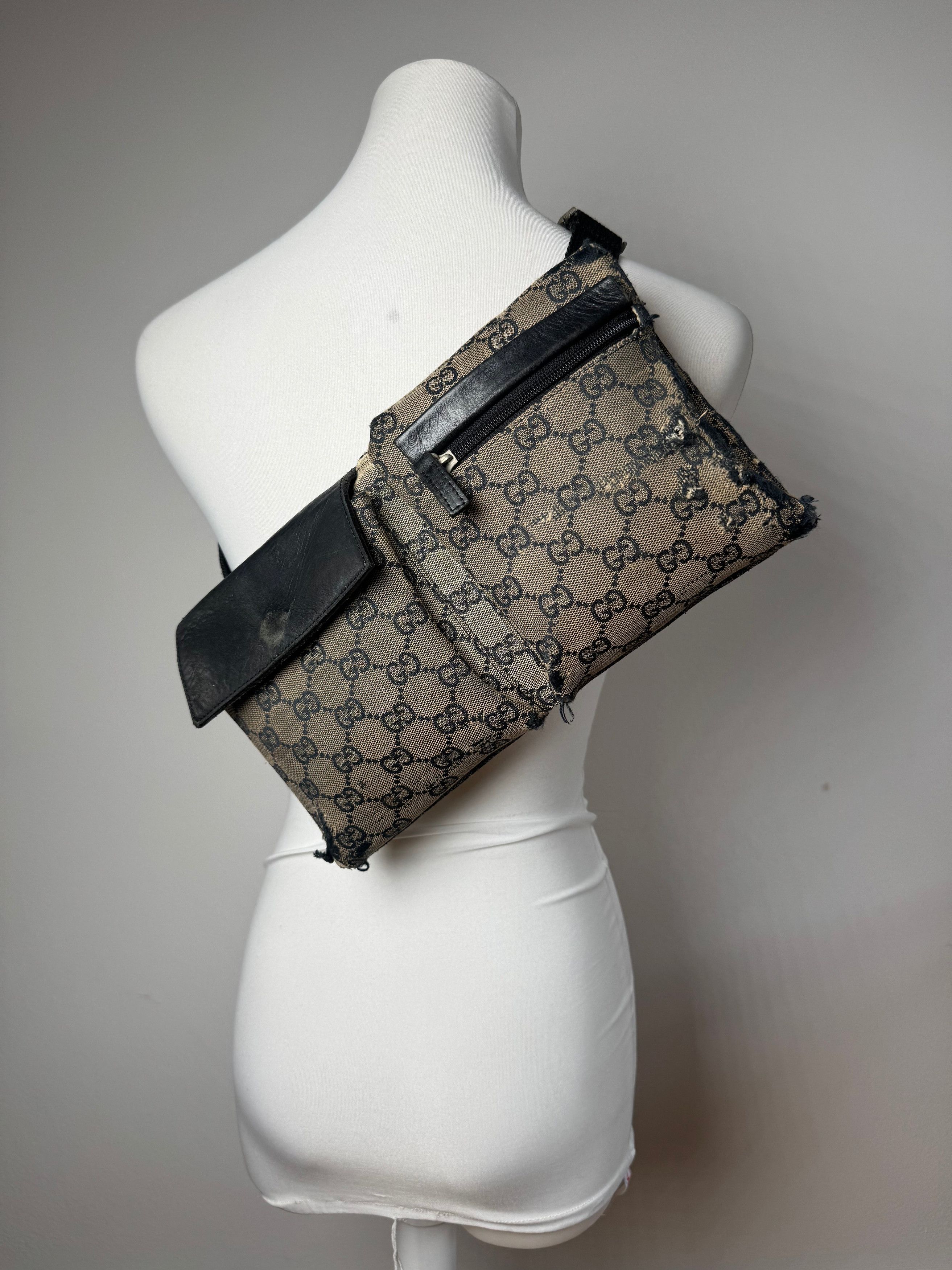 Gucci Vintage Belt / Crossbody Bag Grey brown monogram Size ONE SIZE - 7 Thumbnail