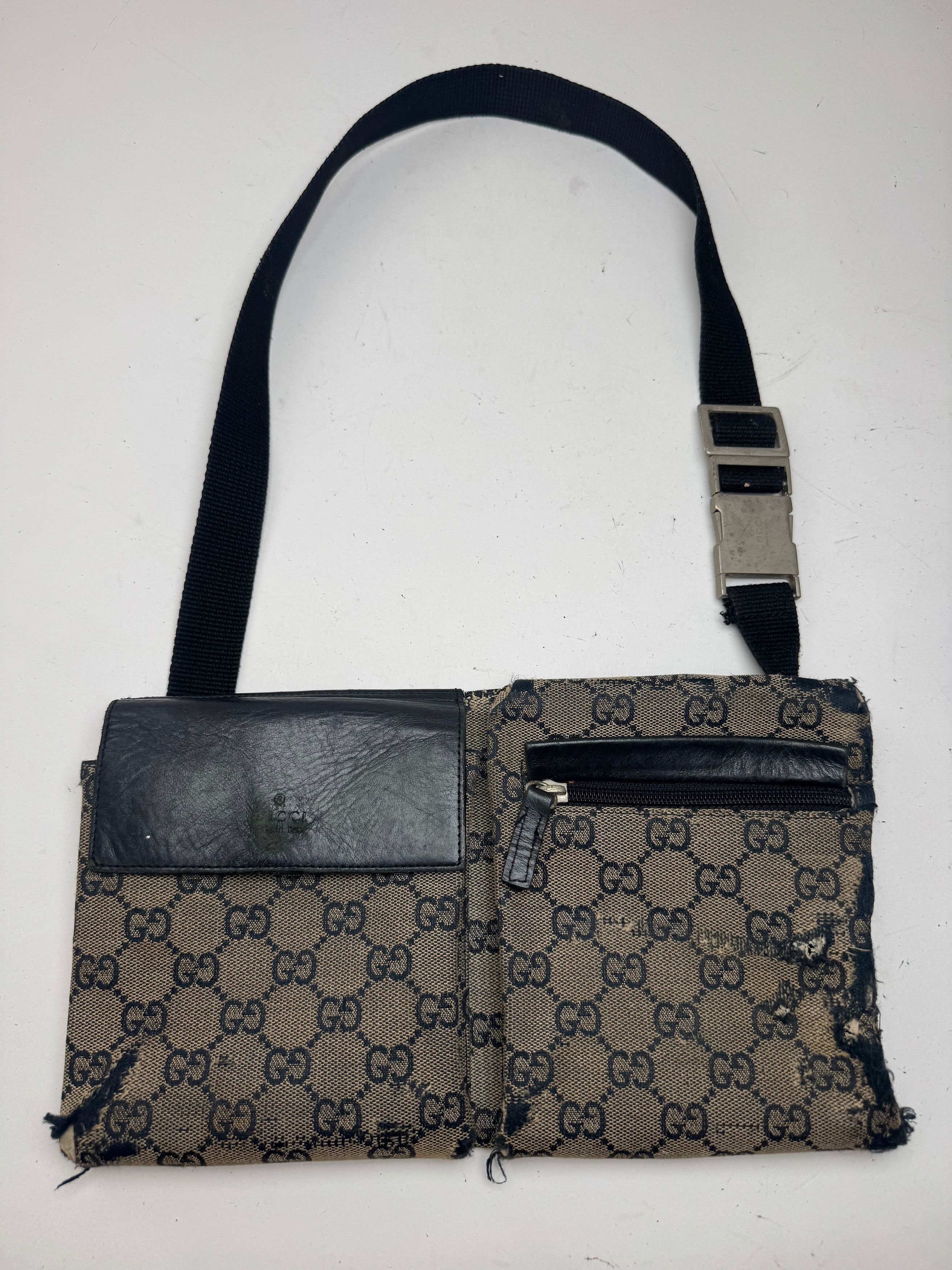 Gucci Vintage Belt / Crossbody Bag Grey brown monogram Size ONE SIZE - 3 Thumbnail