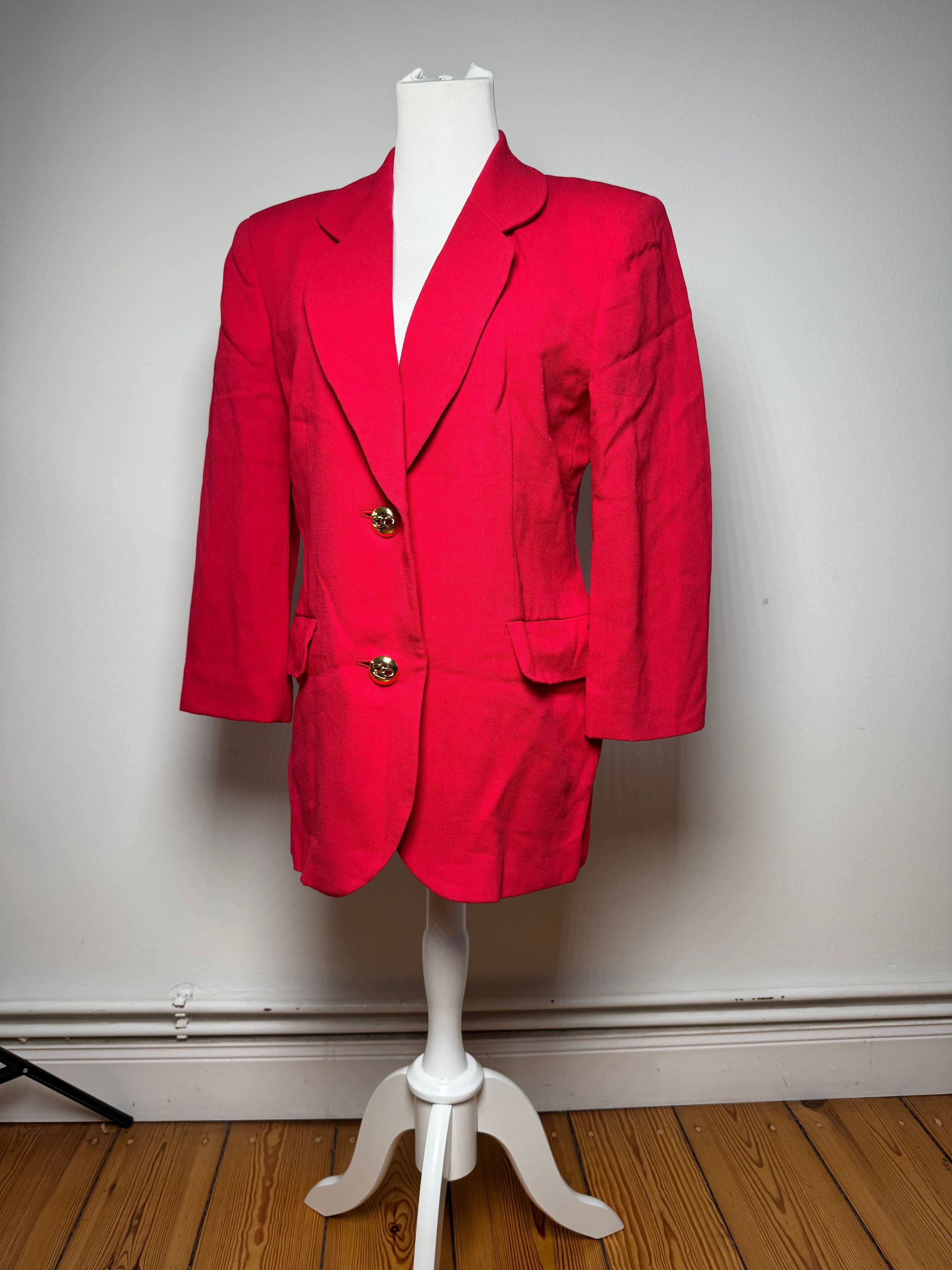 Balenciaga Vintage Silk Blazer / Trench Red L Size S / US 4 / IT 40 - 14 Thumbnail
