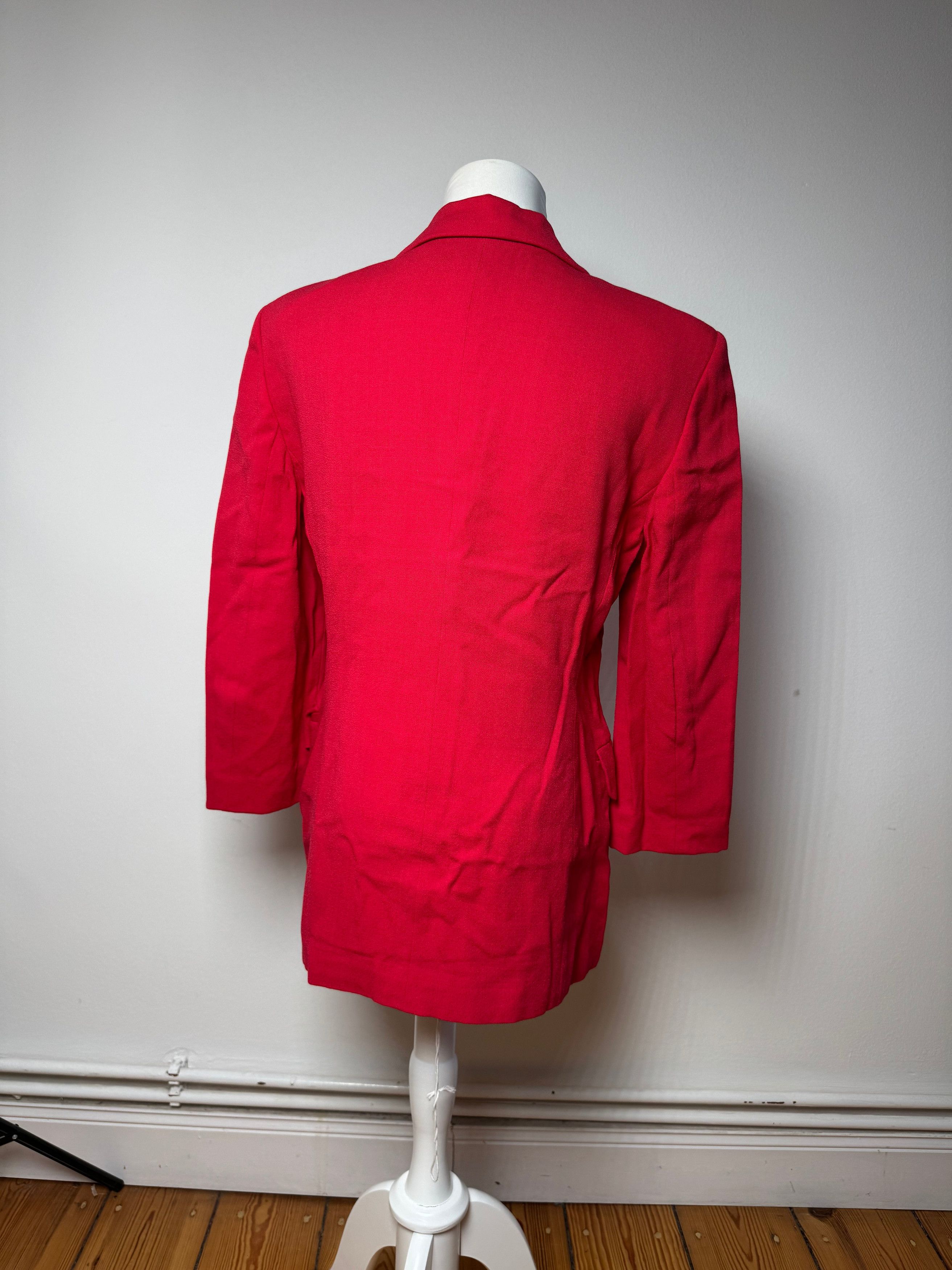 Balenciaga Vintage Silk Blazer / Trench Red L Size S / US 4 / IT 40 - 3 Thumbnail