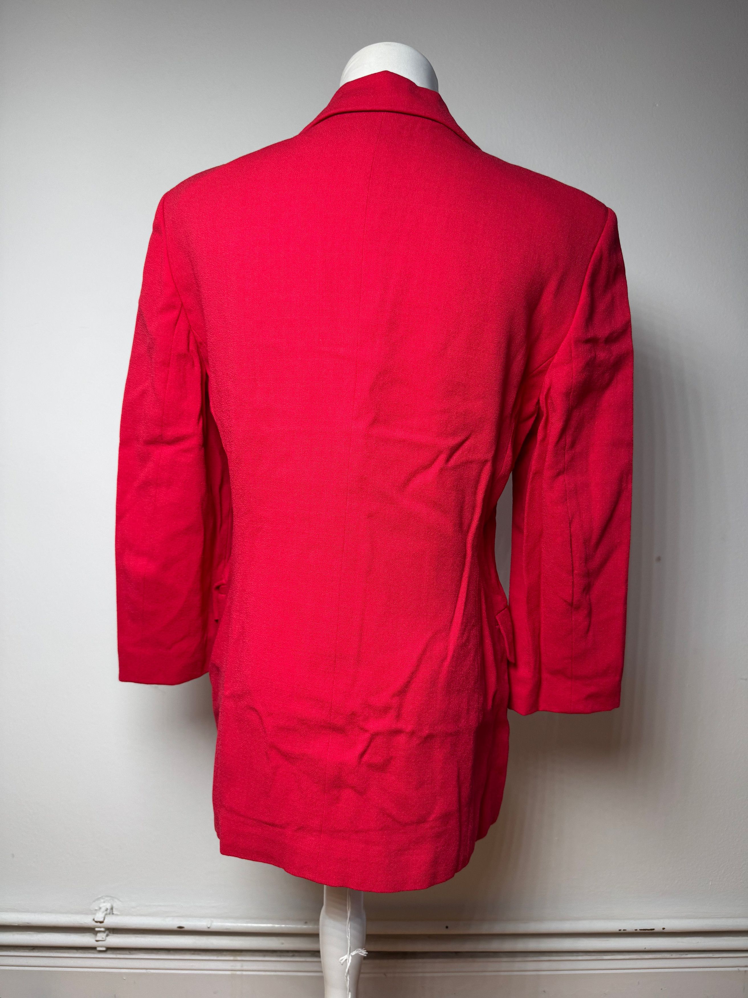 Balenciaga Vintage Silk Blazer / Trench Red L Size S / US 4 / IT 40 - 15 Thumbnail