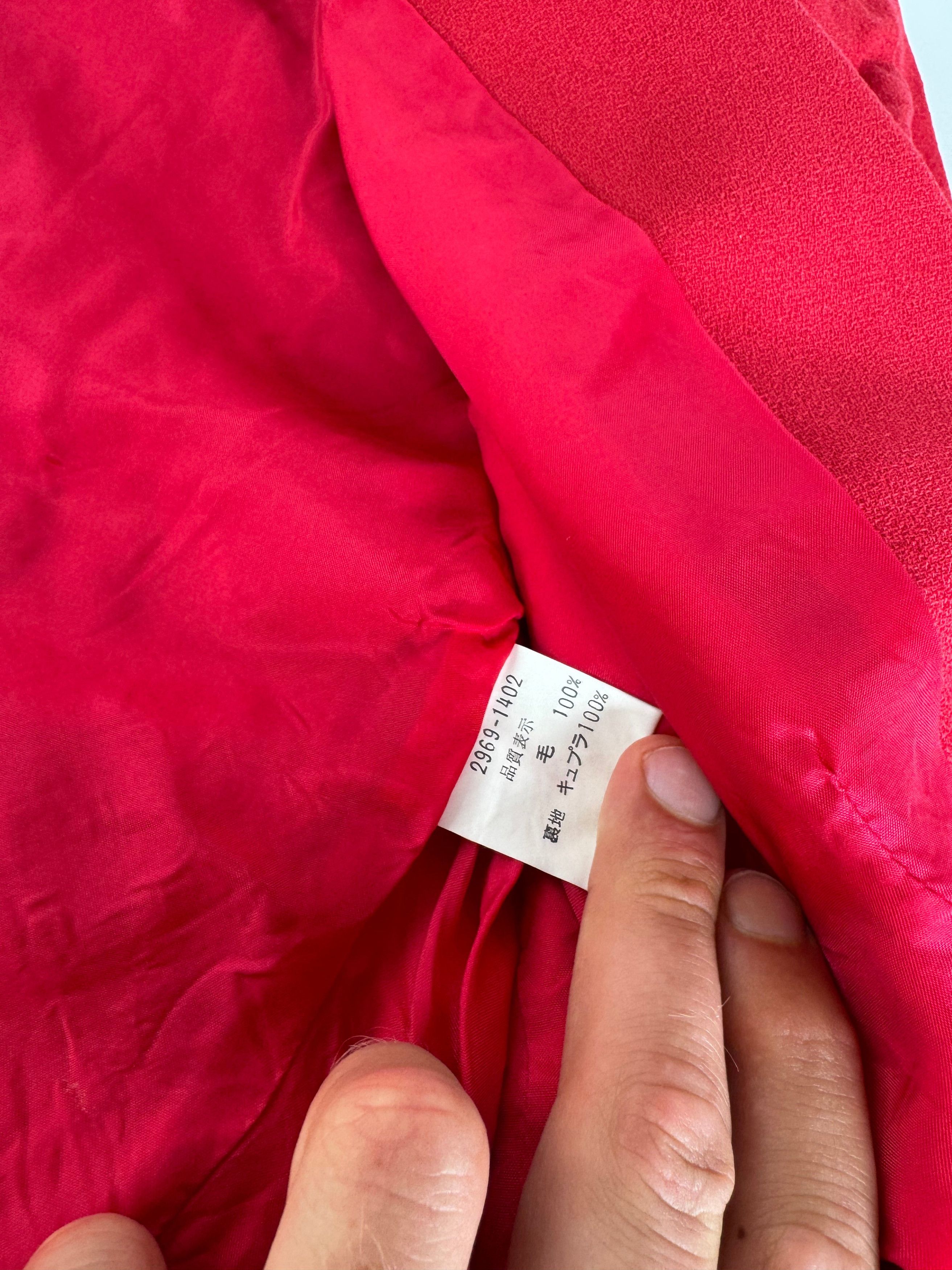 Balenciaga Vintage Silk Blazer / Trench Red L Size S / US 4 / IT 40 - 12 Thumbnail
