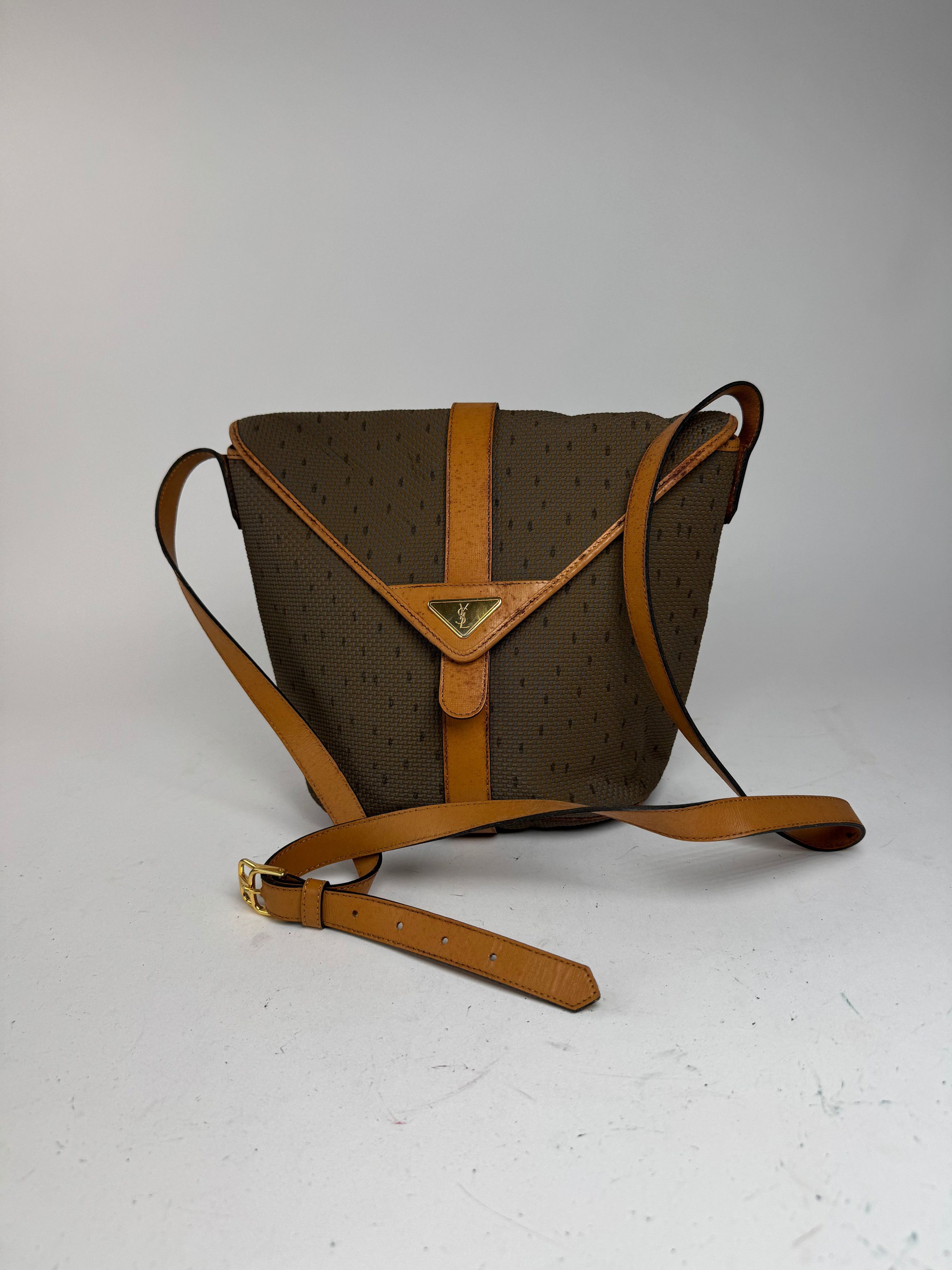Other Vintage Yves Saint Laurent bag brown grey Brown Size ONE SIZE - 5 Thumbnail