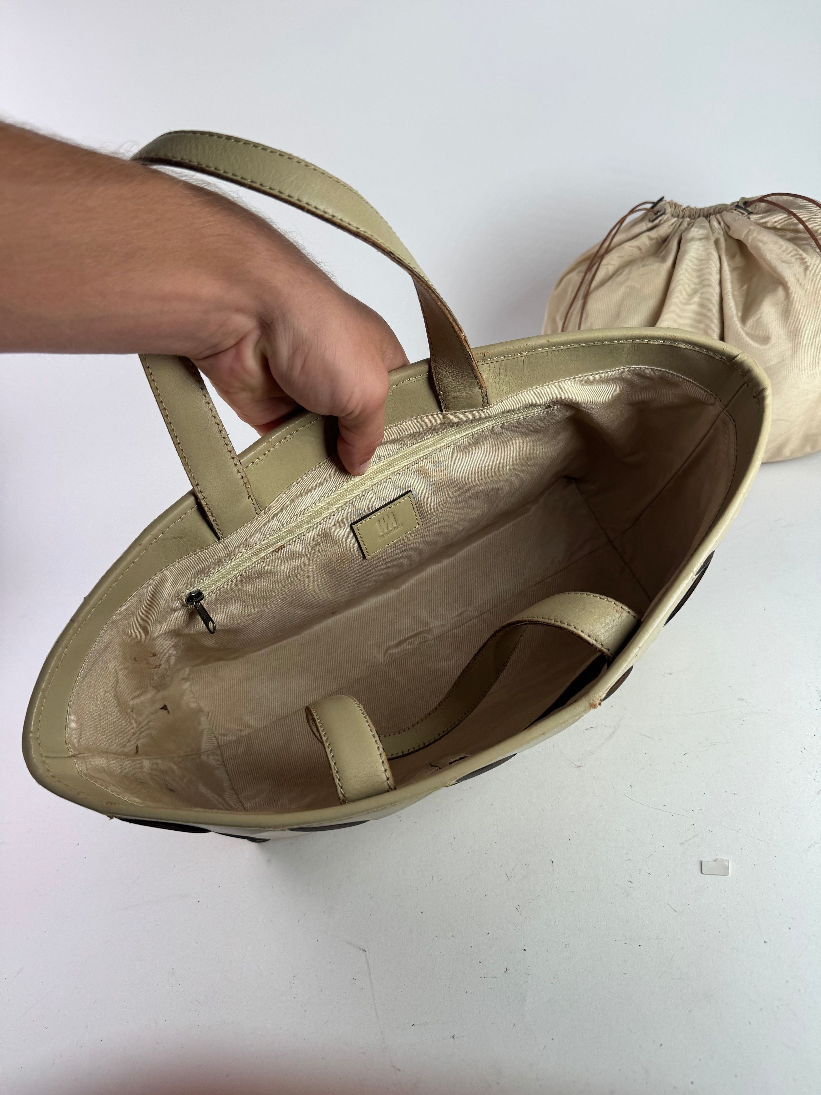 Issey Miyake Vintage Leather Bag beige Size ONE SIZE - 3 Thumbnail