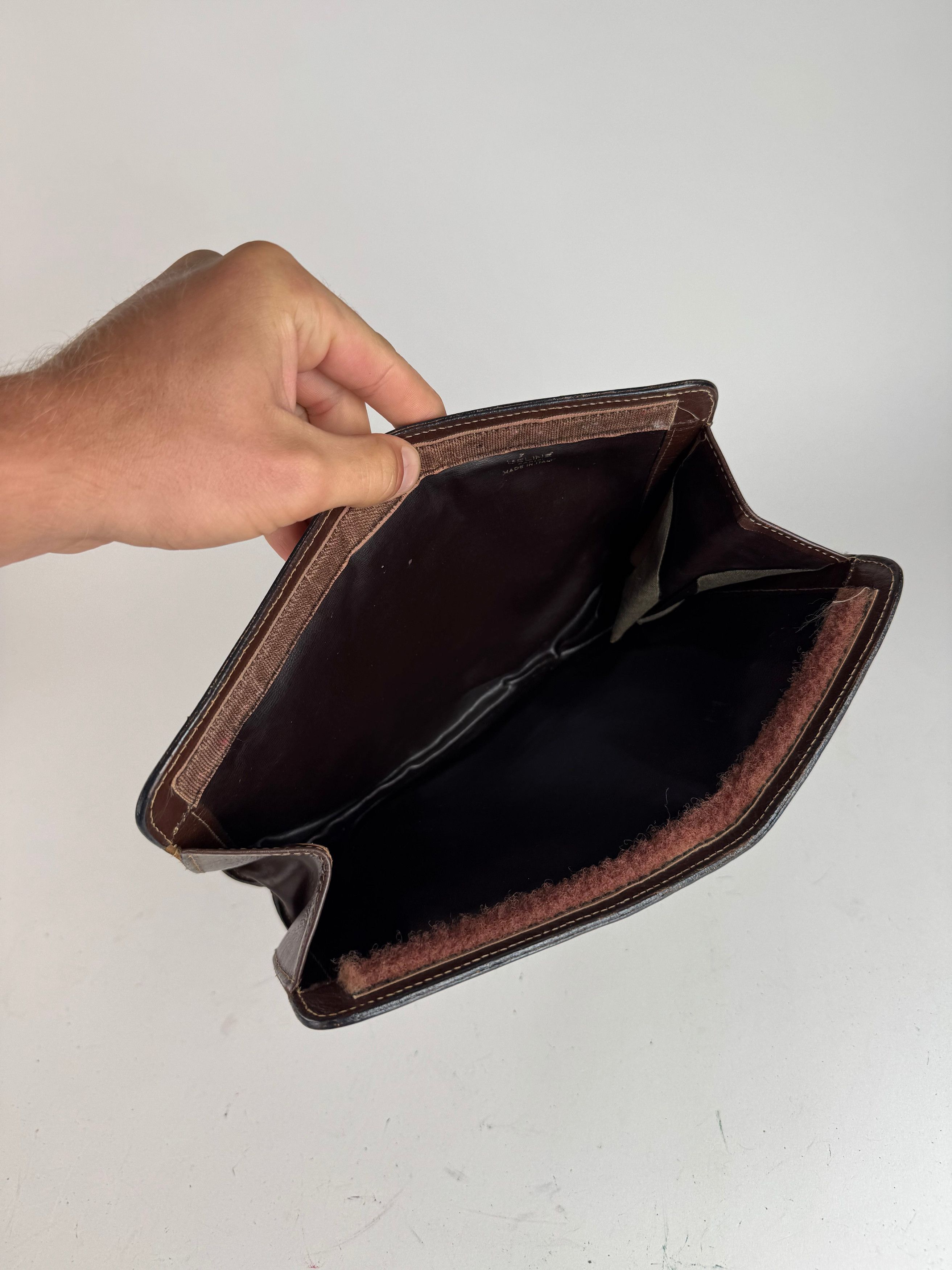 Celine Vintage Macadam Monogram Canvas Leather clutch brown grey Size ONE SIZE - 3 Thumbnail