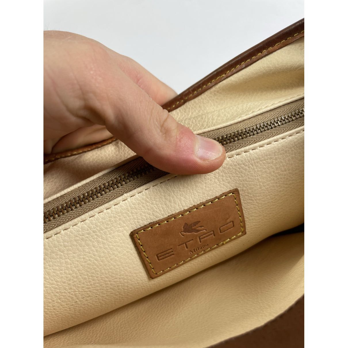 Etro Brown Leather Handbag Size ONE SIZE - 3 Thumbnail