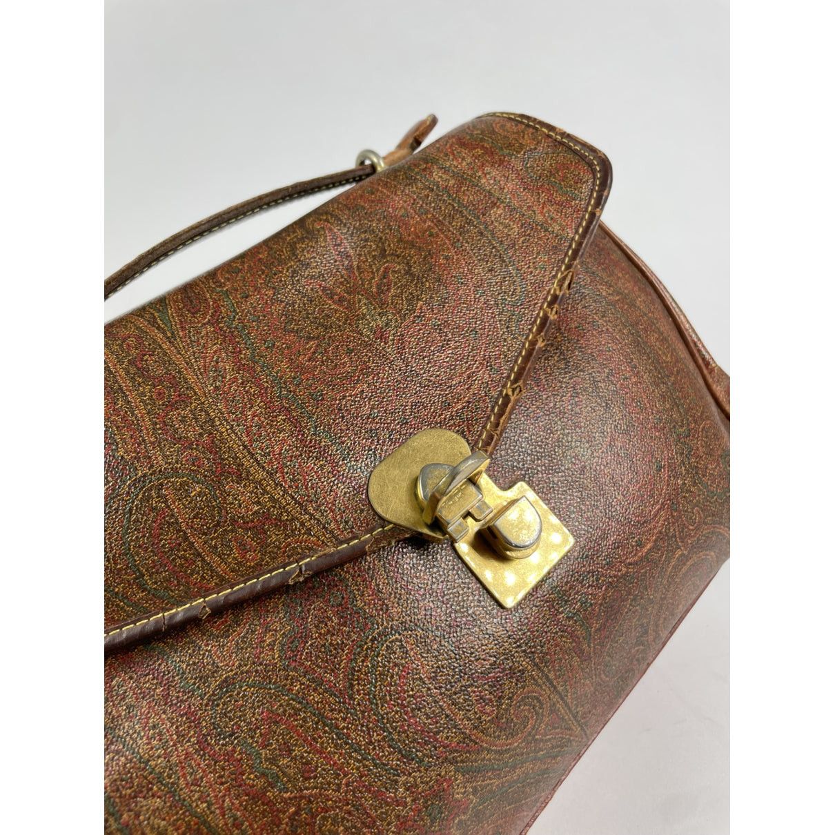 Etro Brown Leather Handbag Size ONE SIZE - 4 Thumbnail