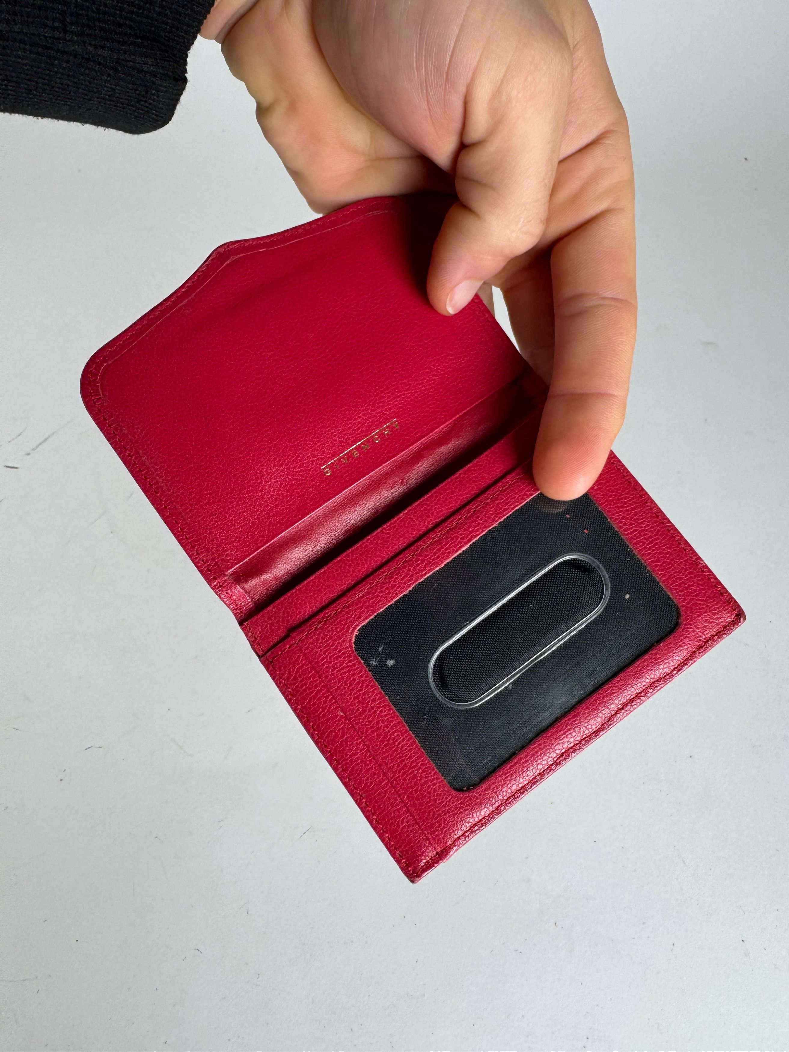 Givenchy Vintage Leather Card Holder Red Size ONE SIZE - 3 Thumbnail