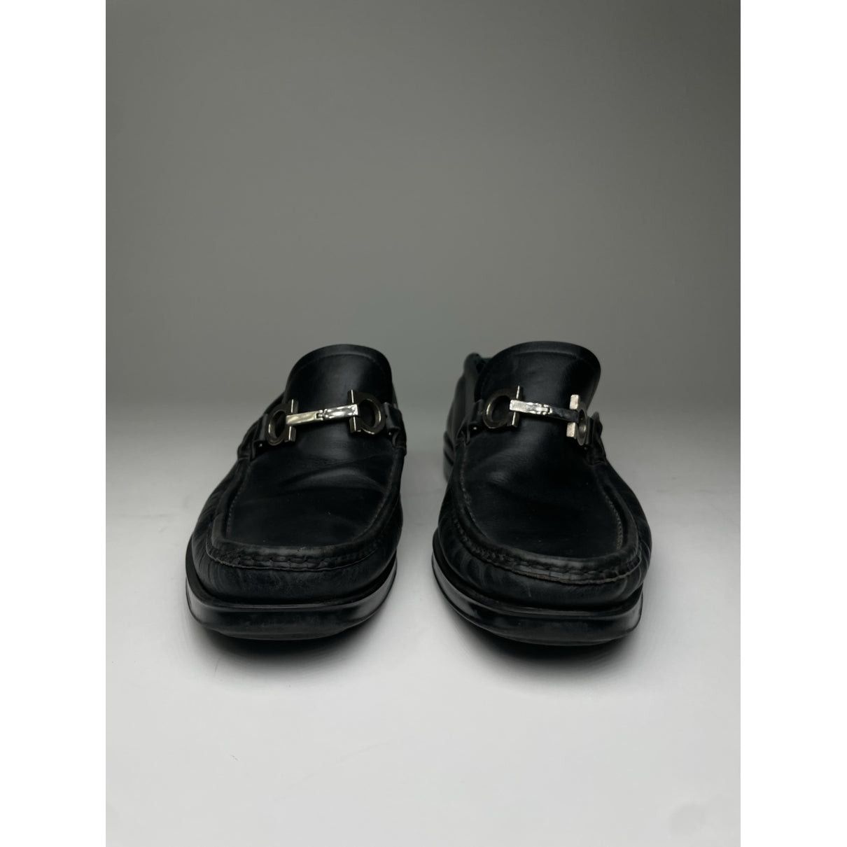 Salvatore Ferragamo Gancini Black Leather Flat Size US 9 / IT 39 - 4 Thumbnail