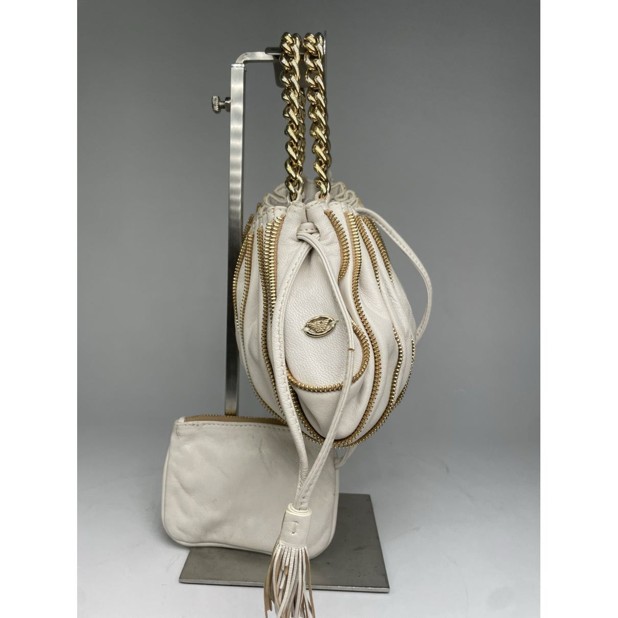 Emporio Armani White Leather Handbag Size ONE SIZE - 5 Thumbnail
