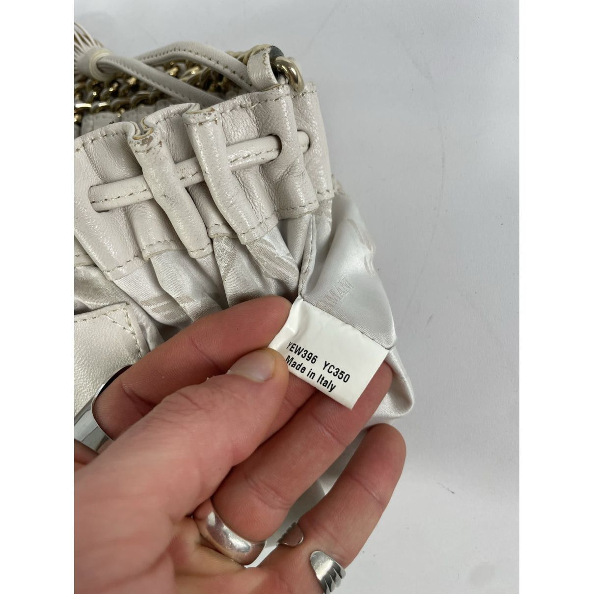 Emporio Armani White Leather Handbag Size ONE SIZE - 3 Thumbnail