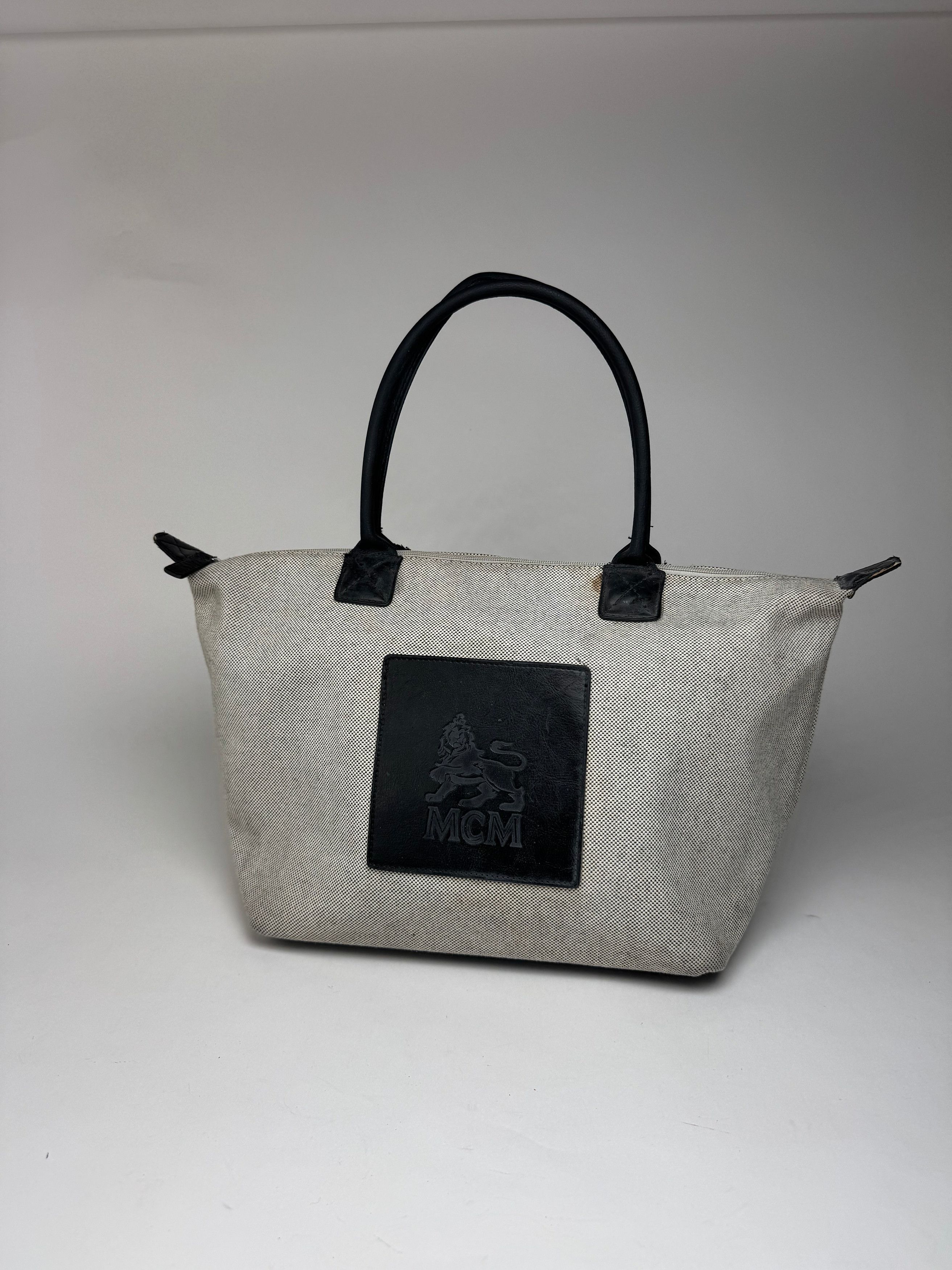 MCM Vintage canvas / leather shopper grey black Size ONE SIZE - 15 Thumbnail