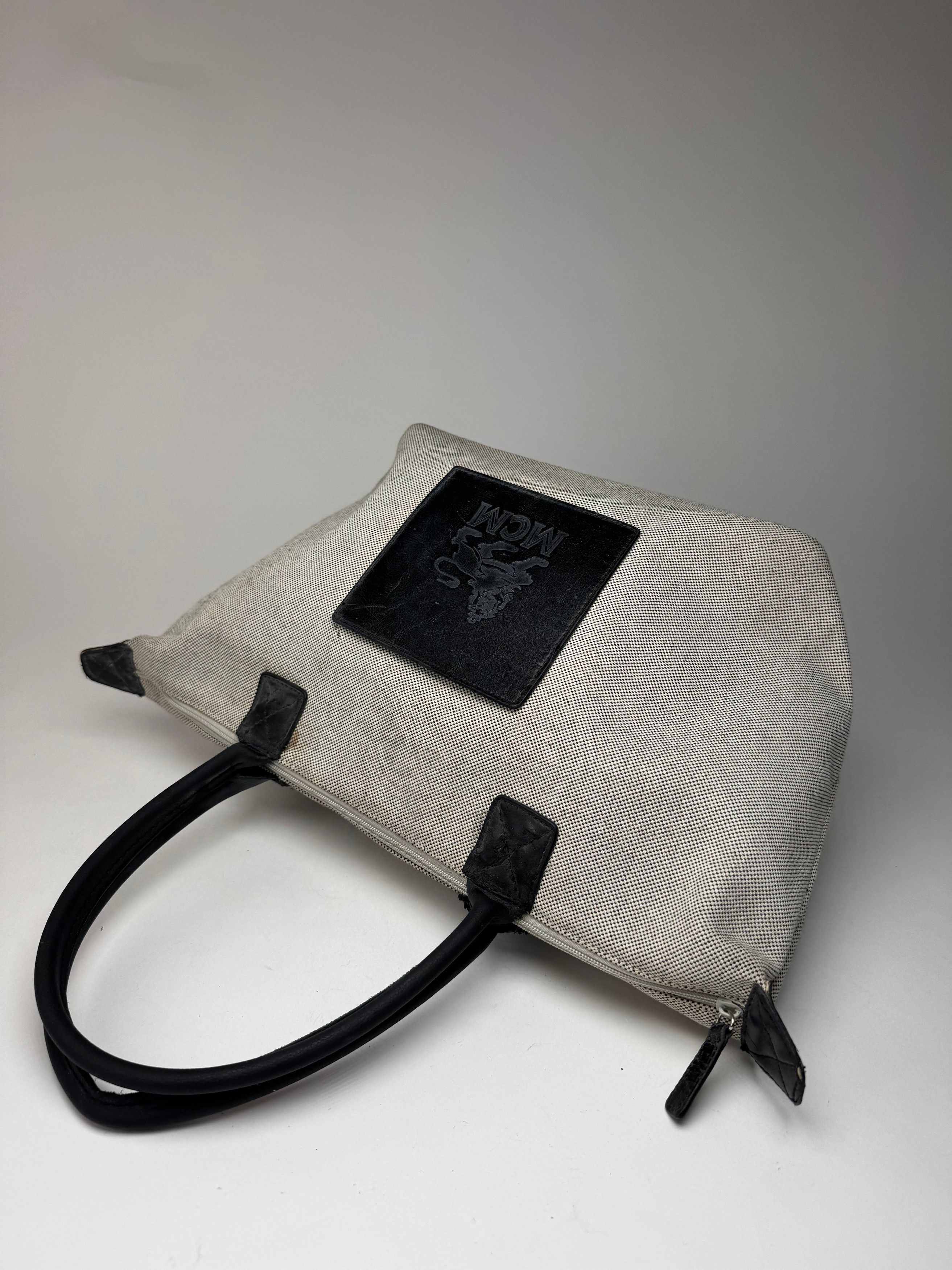 MCM Vintage canvas / leather shopper grey black Size ONE SIZE - 10 Thumbnail