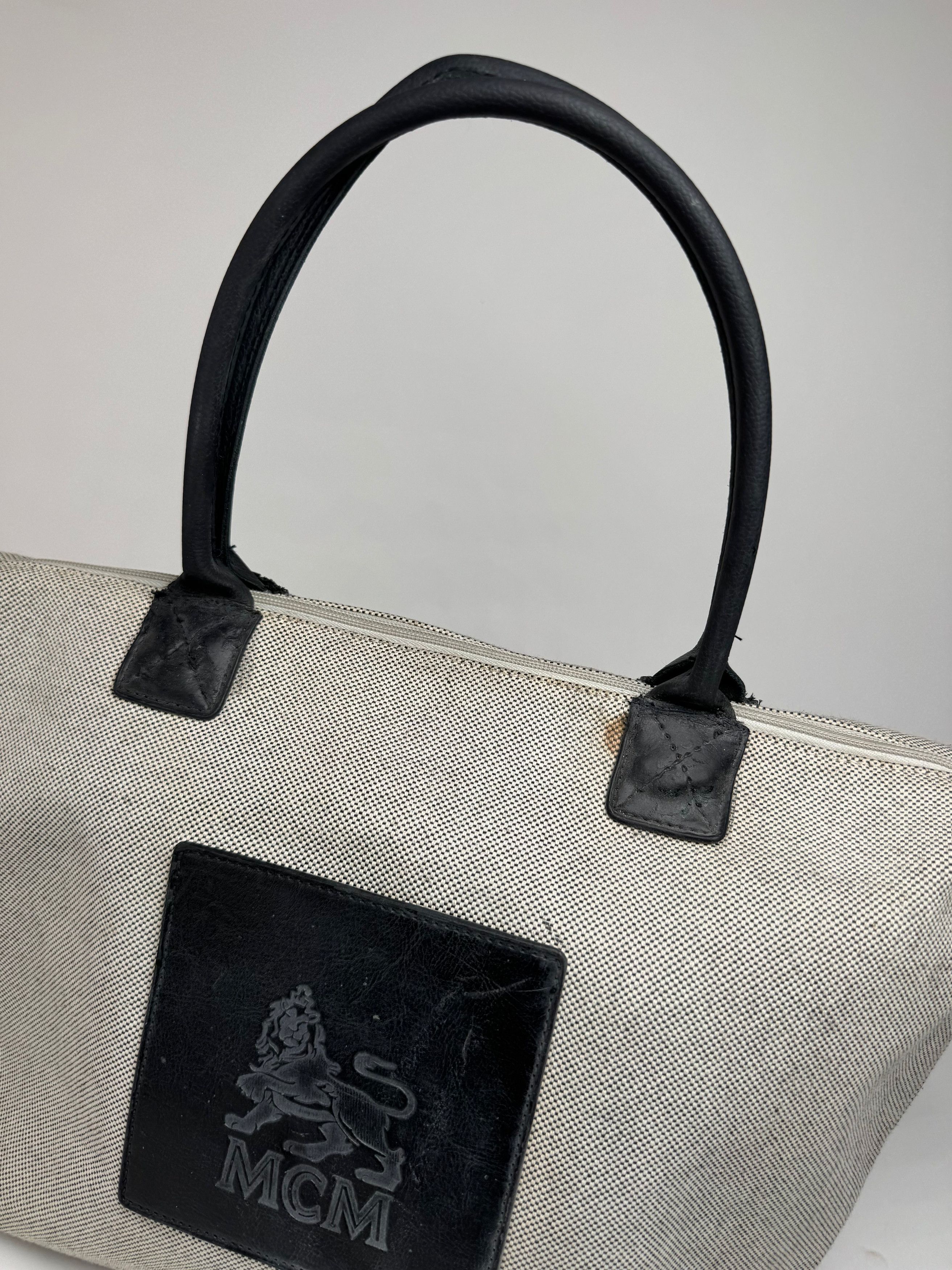 MCM Vintage canvas / leather shopper grey black Size ONE SIZE - 9 Thumbnail