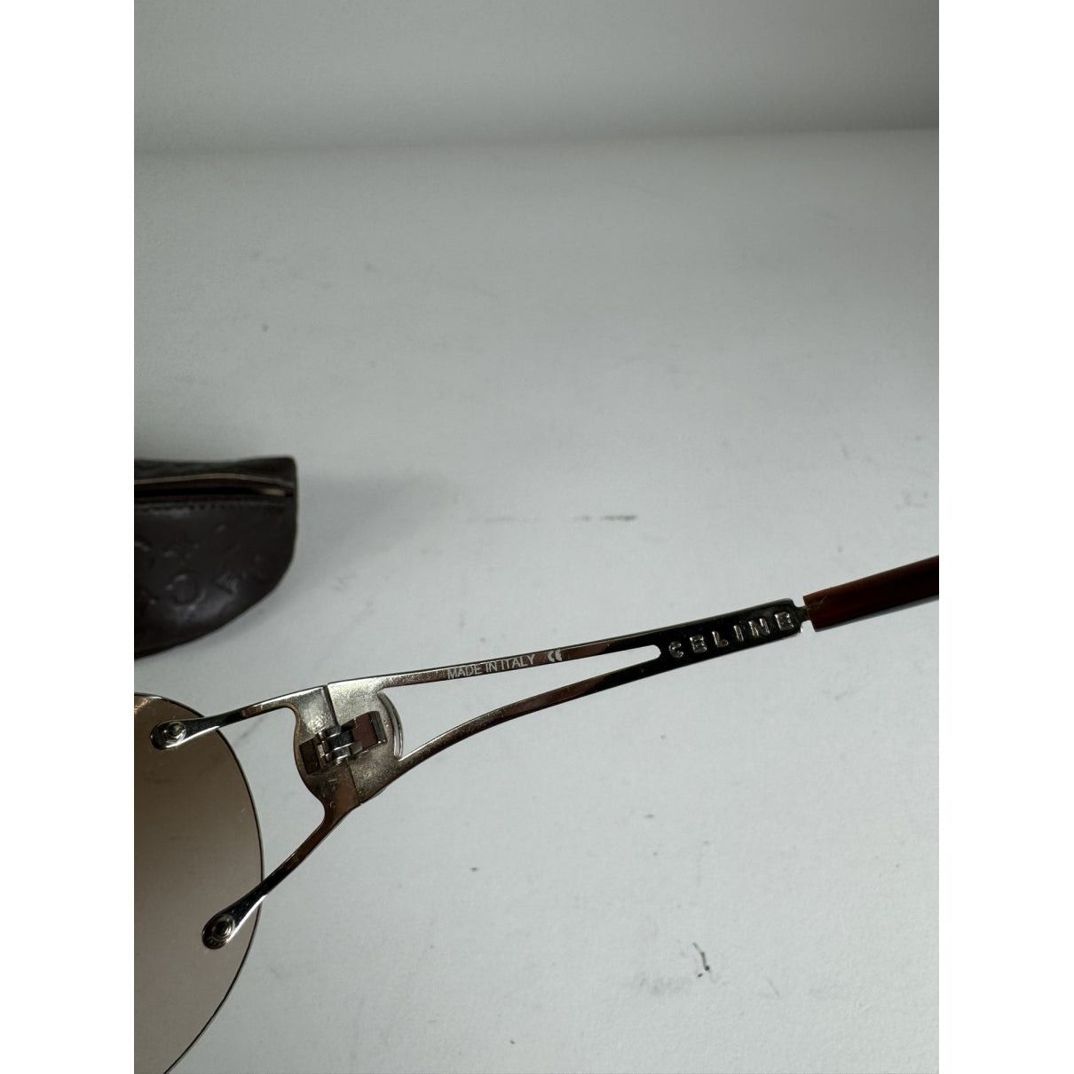 Celine Brown Metal Sunglasses Size ONE SIZE - 2 Thumbnail