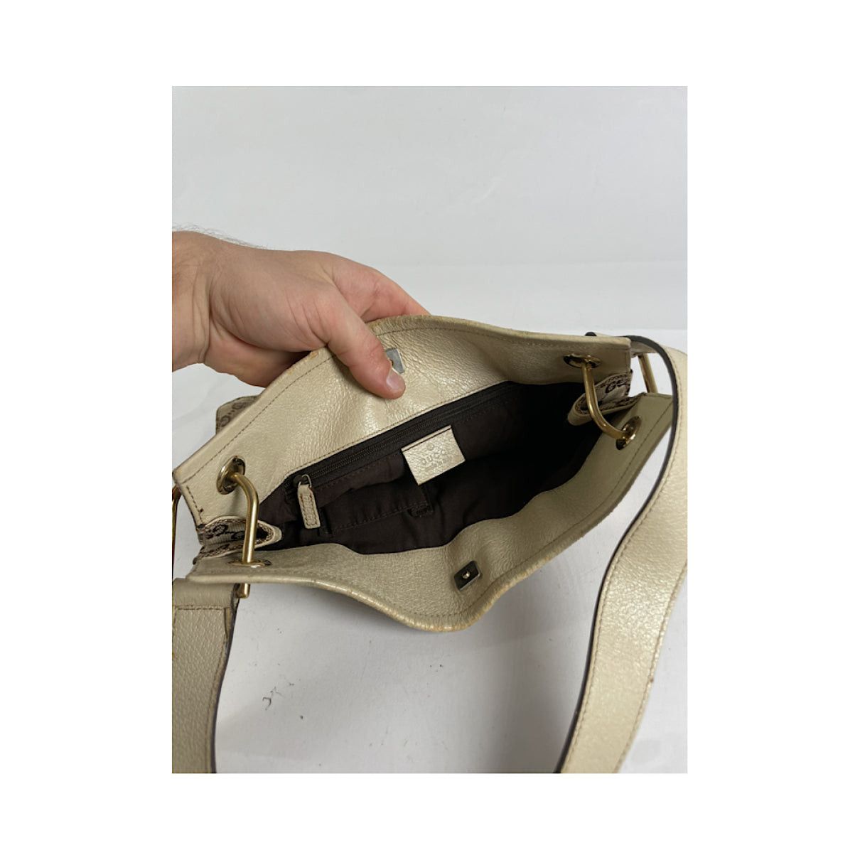 Gucci Jackie Vintage Beige Cotton Handbag Size ONE SIZE - 2 Thumbnail