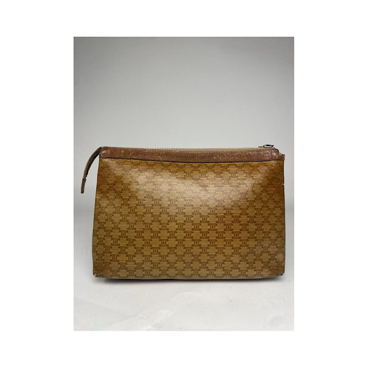 Celine Triomphe Vintage Brown Leather Clutch Bag Size ONE SIZE - 2 Thumbnail