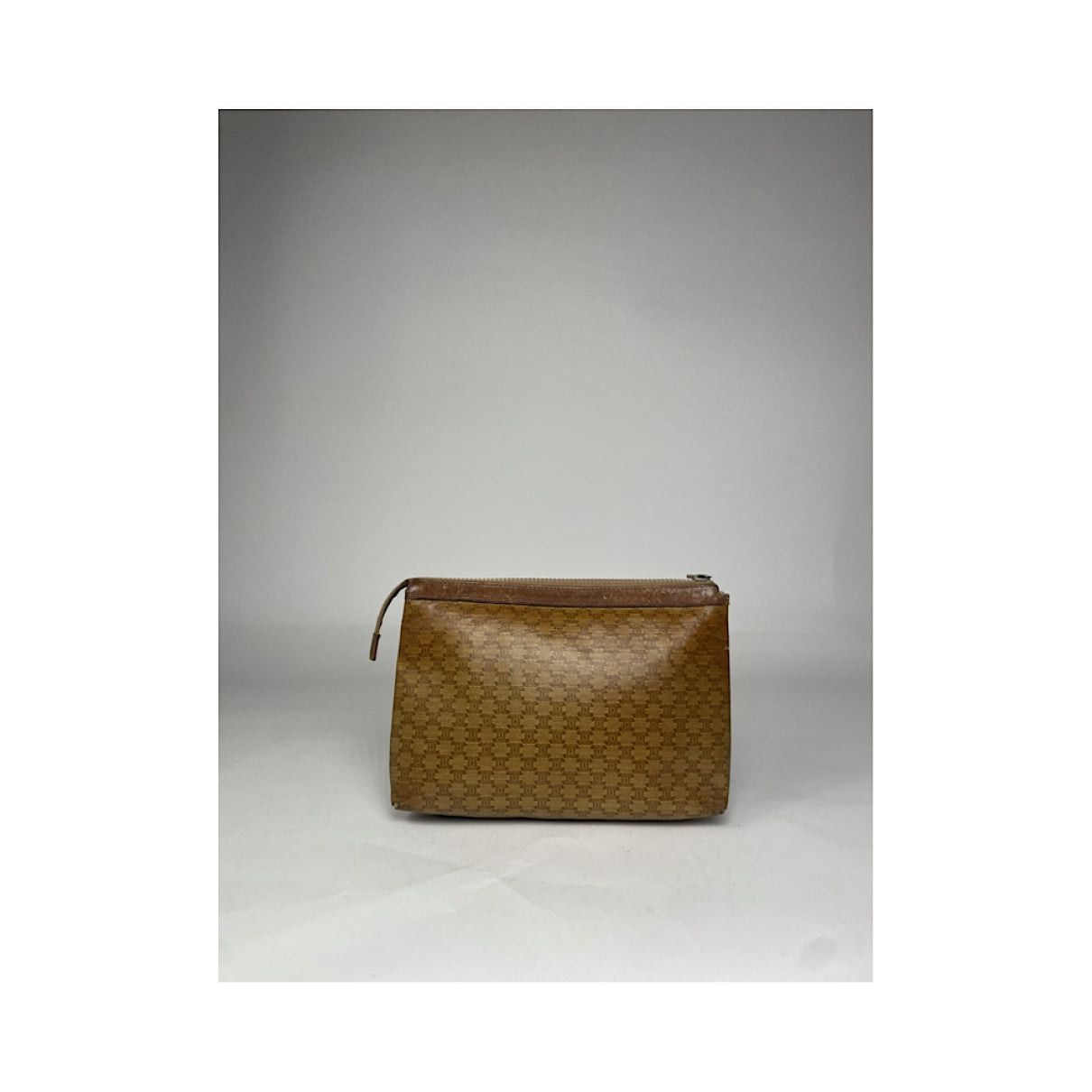 Celine Triomphe Vintage Brown Leather Clutch Bag Size ONE SIZE - 3 Thumbnail
