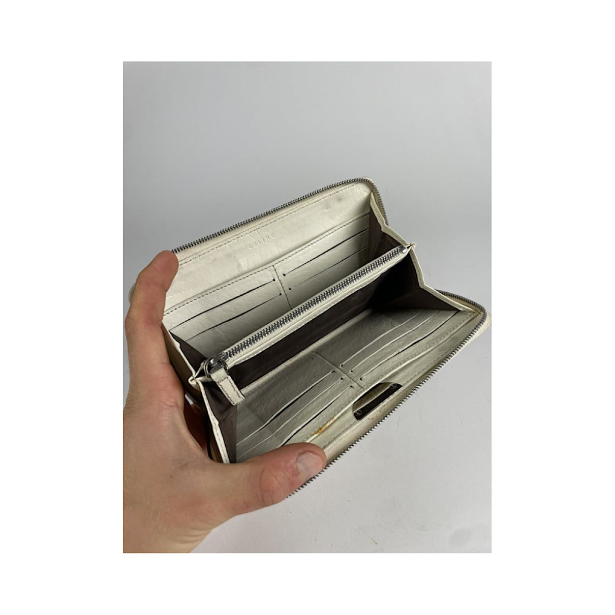 Celine Triomphe White Leather Wallet Size ONE SIZE - 3 Thumbnail