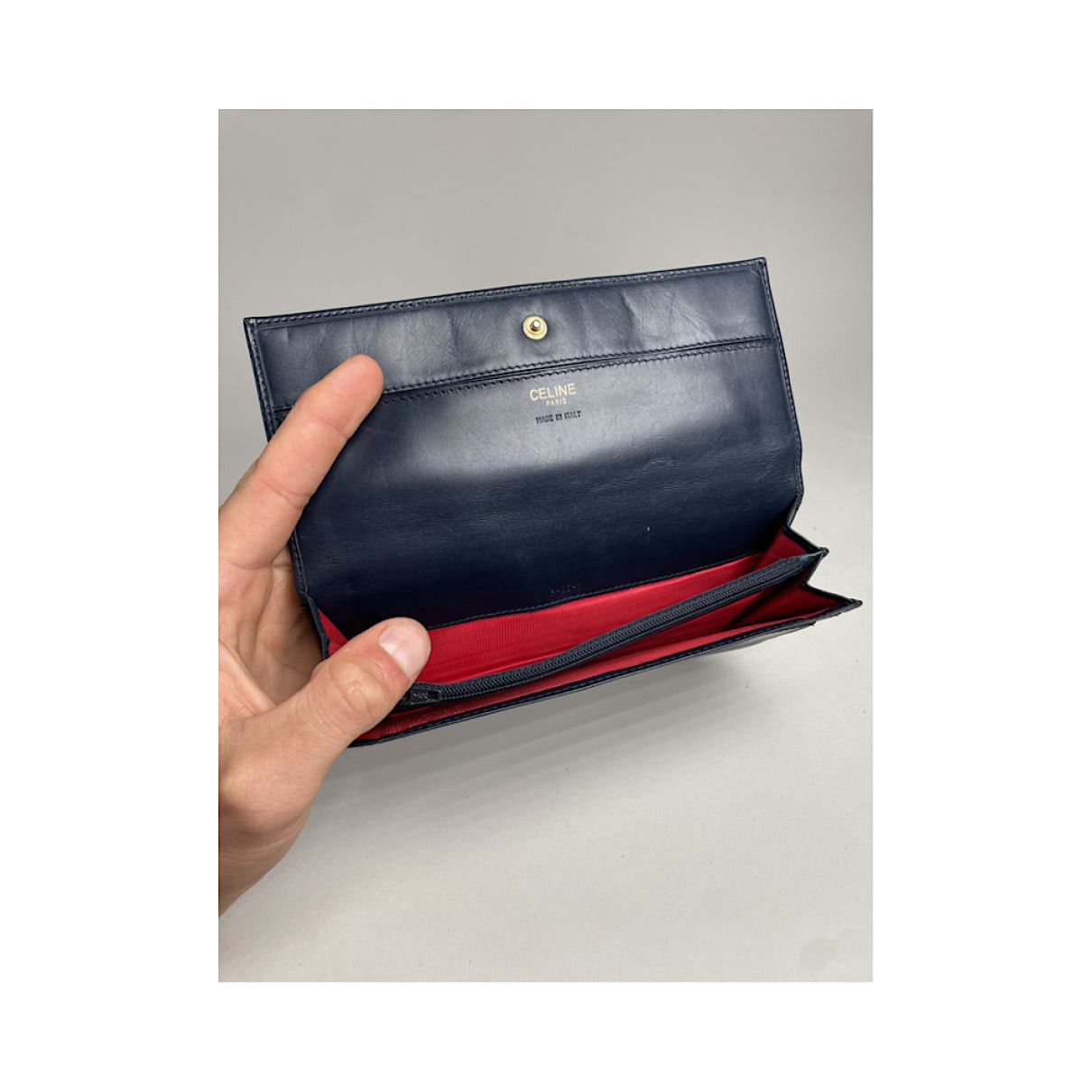 Celine Triomphe Navy Patent Leather Wallet Size ONE SIZE - 3 Thumbnail