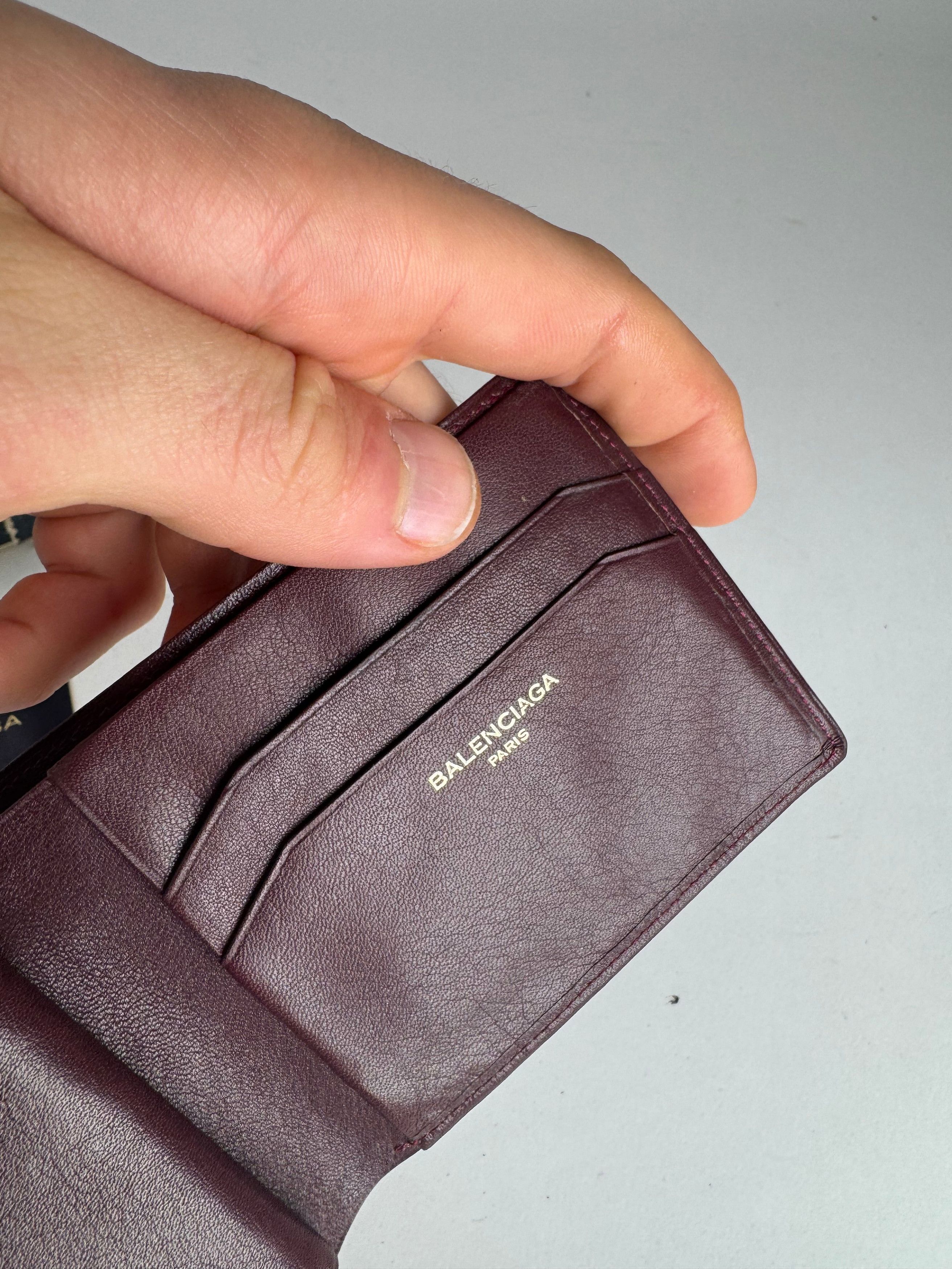 Balenciaga Vintage Leather Wallet burgundy Size ONE SIZE - 4 Thumbnail