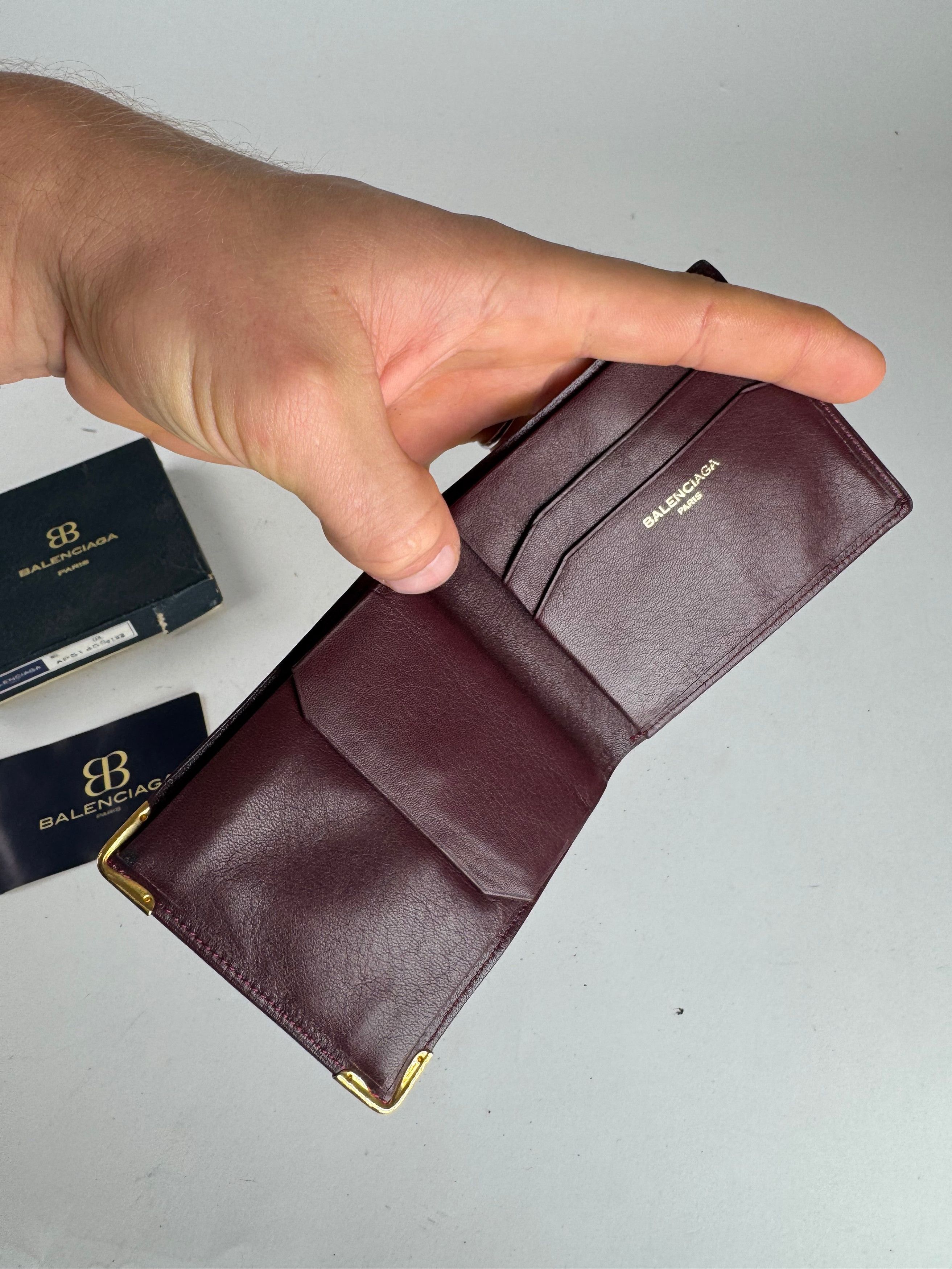 Balenciaga Vintage Leather Wallet burgundy Size ONE SIZE - 3 Thumbnail