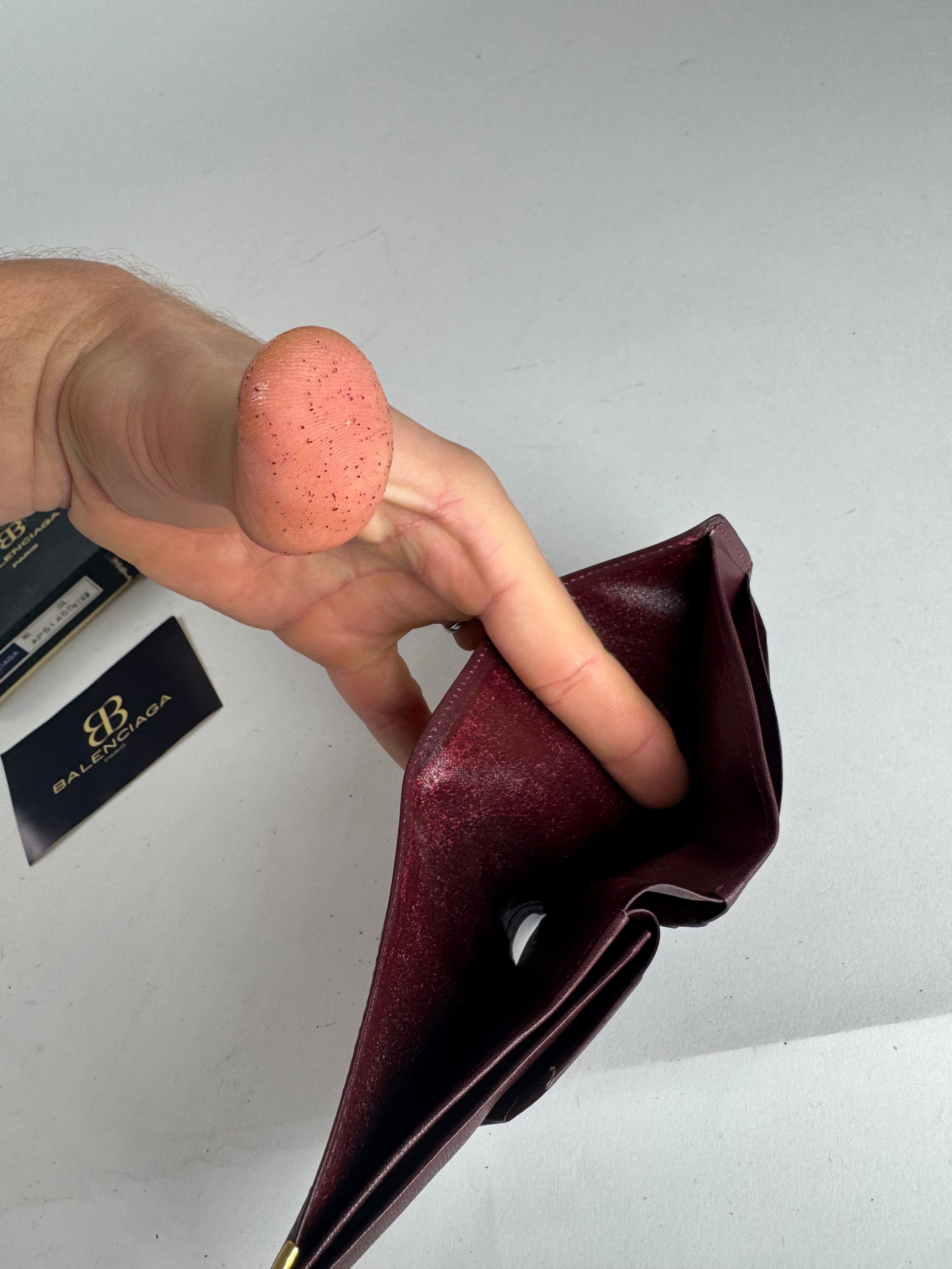 Balenciaga Vintage Leather Wallet burgundy Size ONE SIZE - 5 Thumbnail