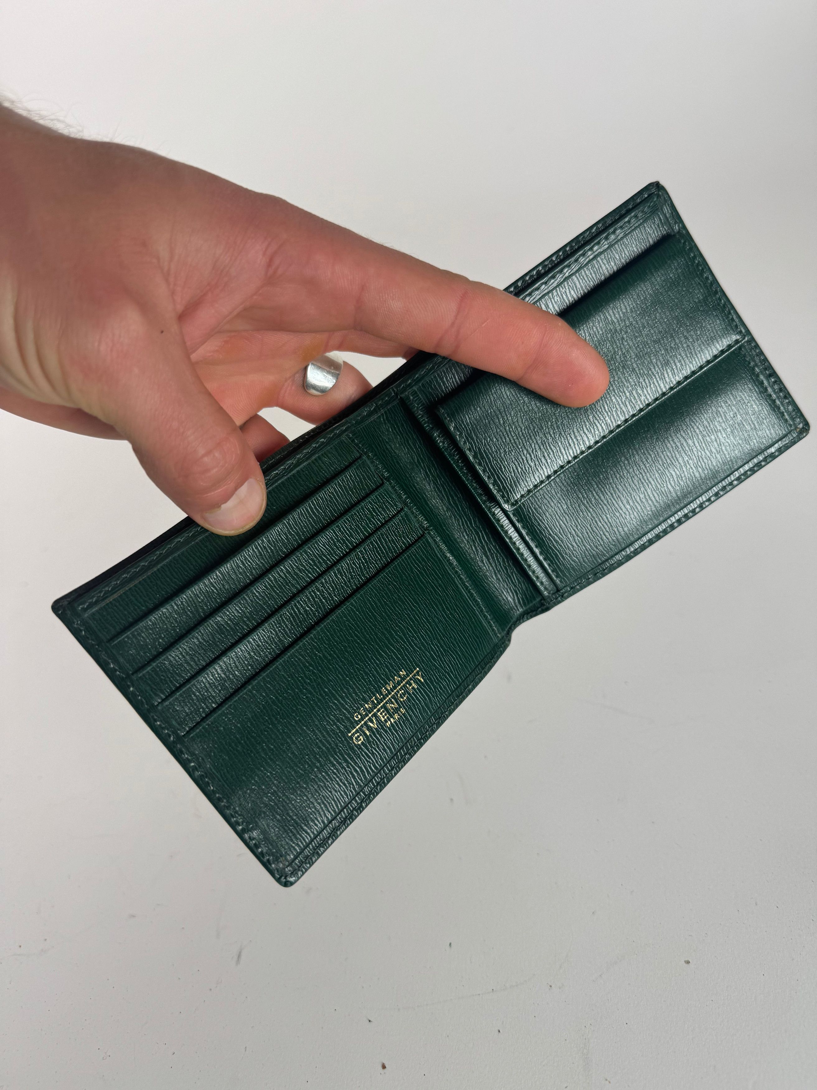 Givenchy Vintage Foldable Leather Wallet Green Size ONE SIZE - 3 Thumbnail