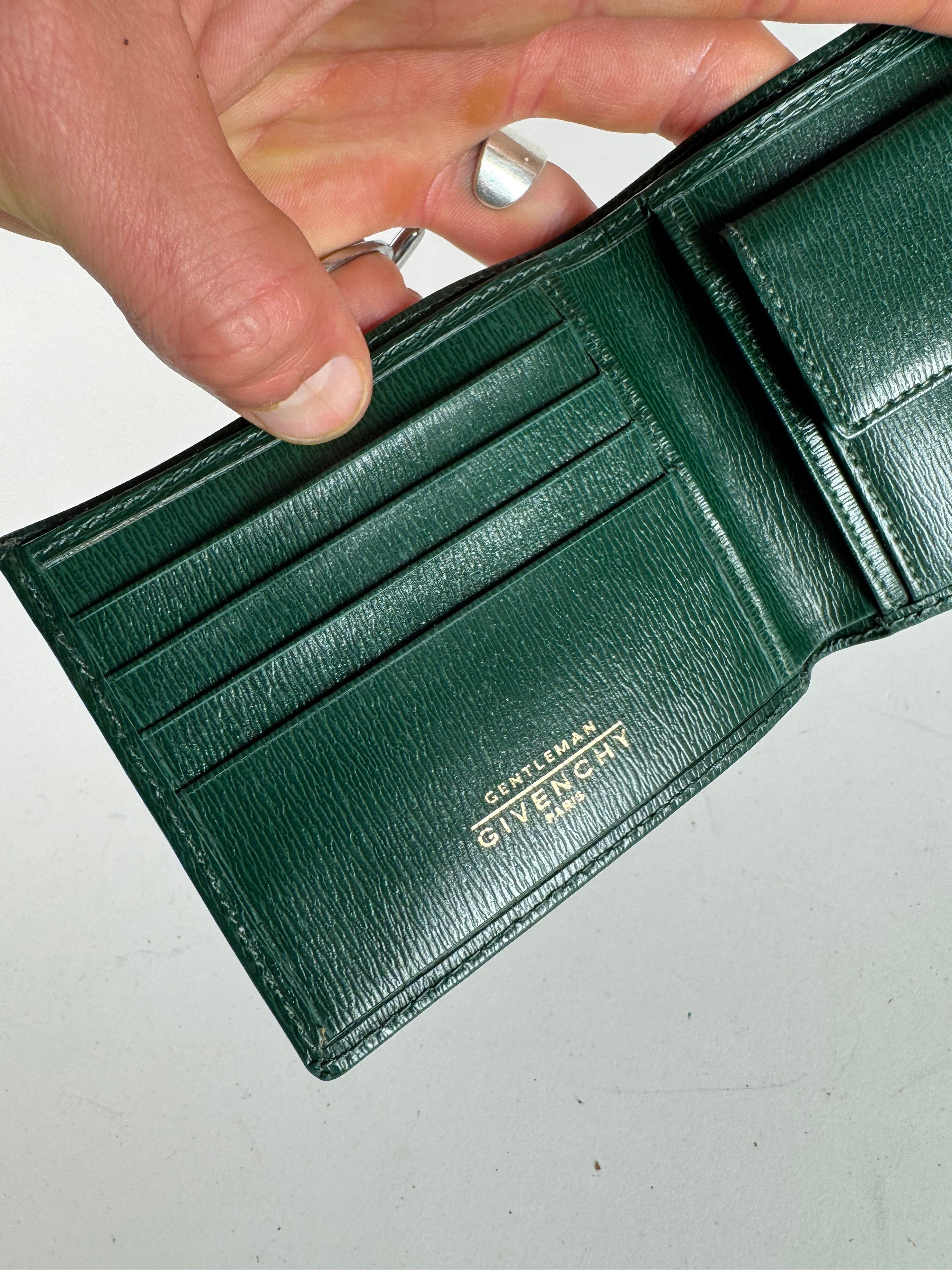 Givenchy Vintage Foldable Leather Wallet Green Size ONE SIZE - 6 Thumbnail