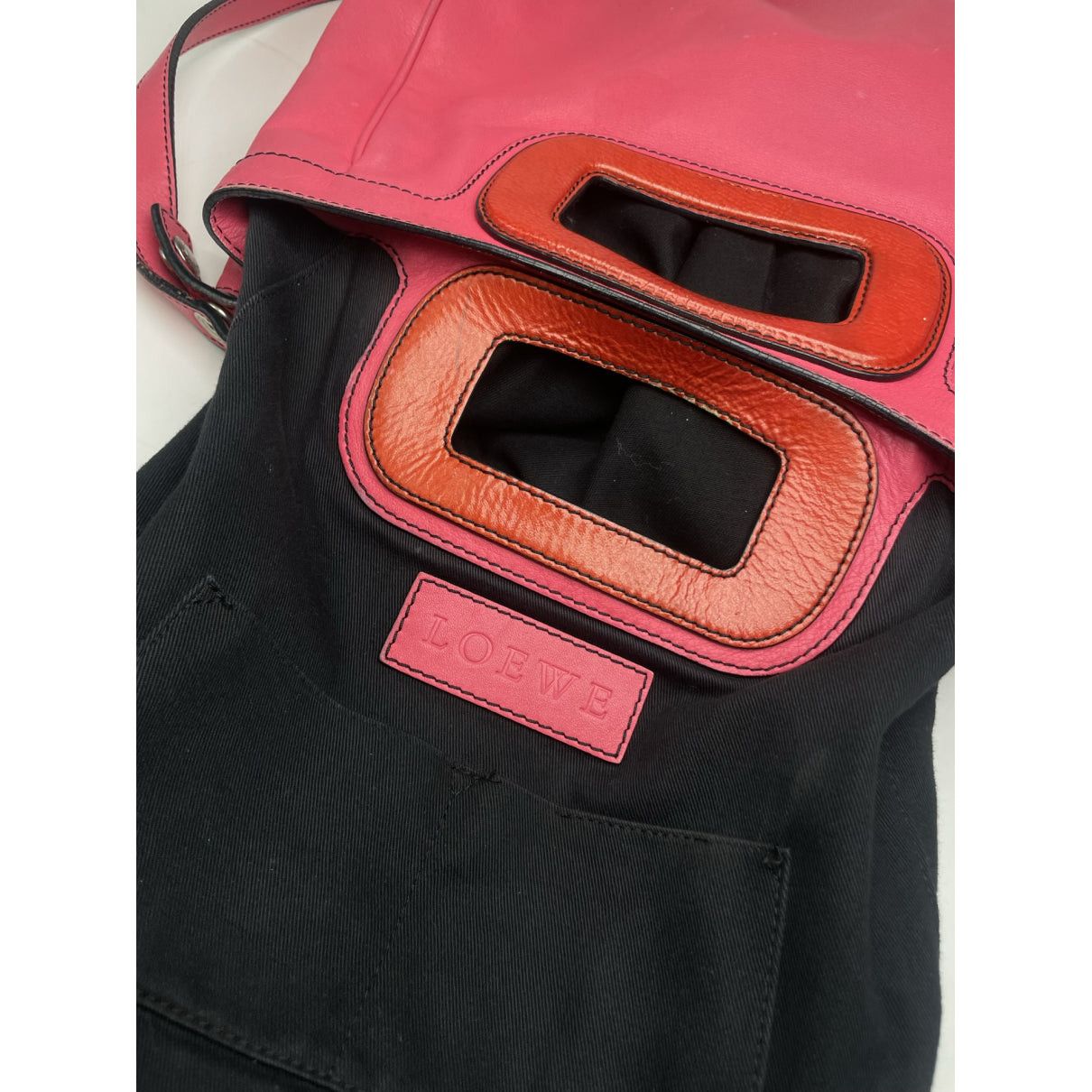 Flamenco Pink Leather Handbag