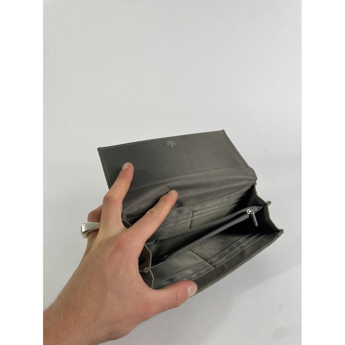 Y's Grey Suede Wallet Size ONE SIZE - 4 Thumbnail