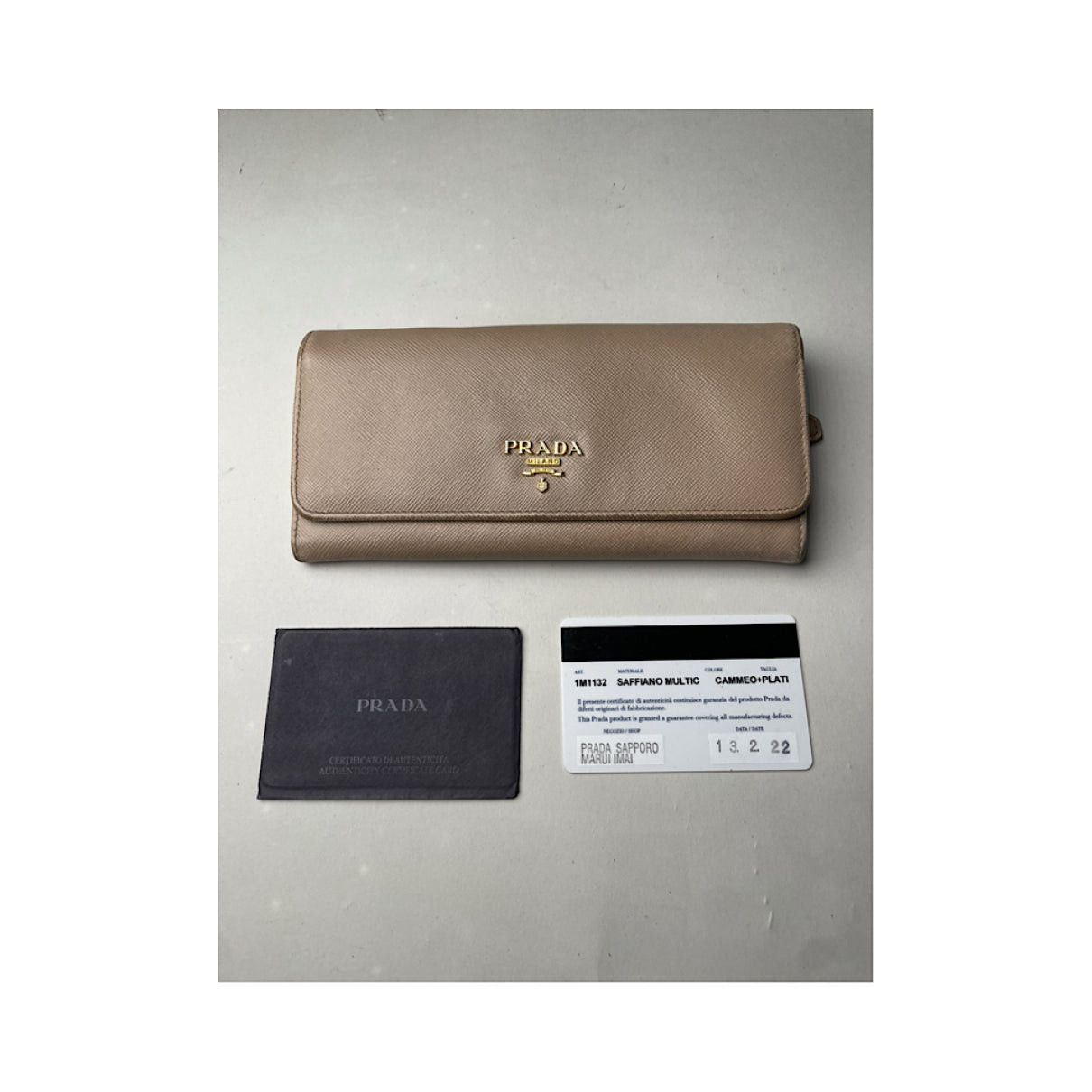Prada Gold Leather Wallet Size ONE SIZE - 2 Thumbnail
