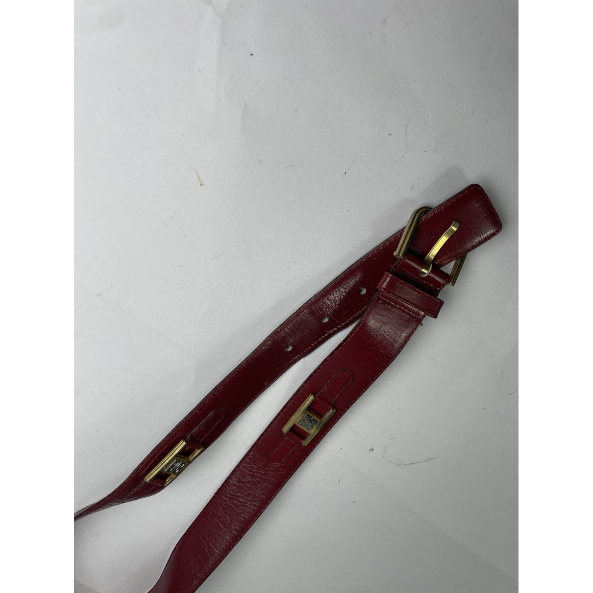 Givenchy Burgundy Leather Belt Size ONE SIZE - 2 Thumbnail
