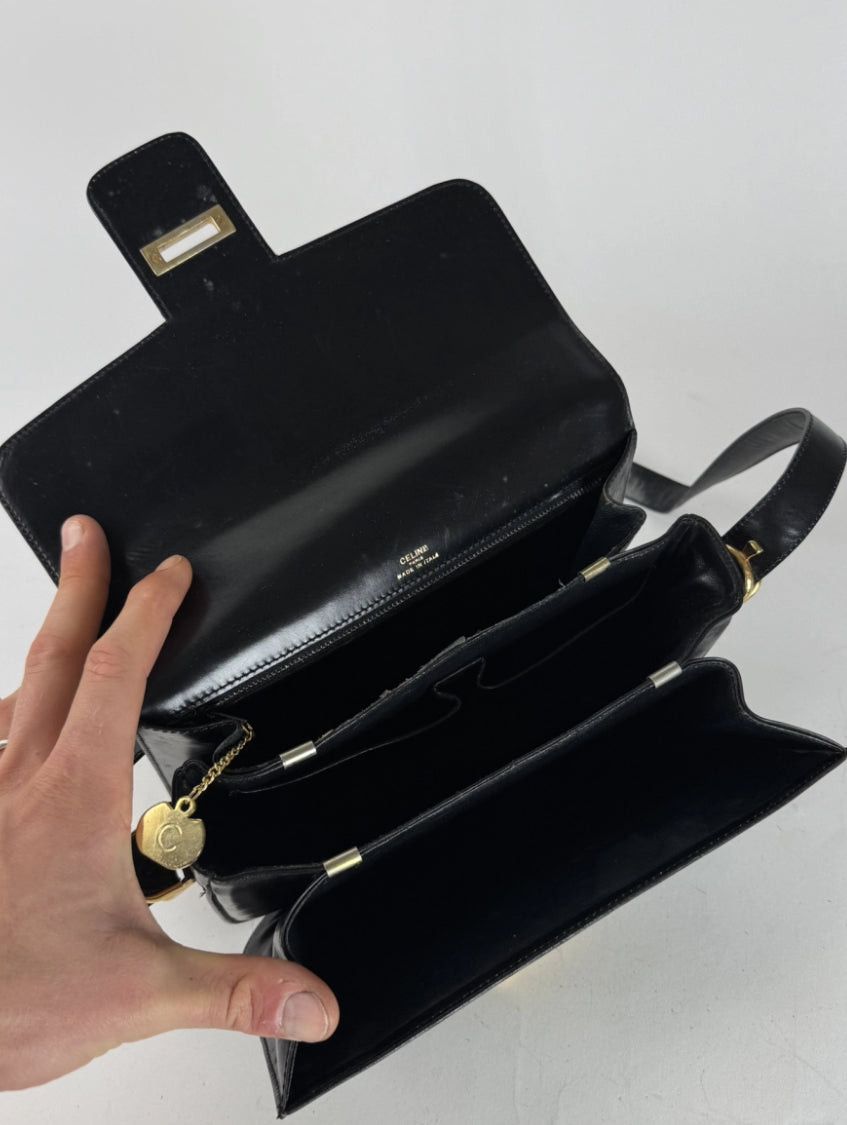 Celine Vintage Paris Triomphe Leather Bag Black Size ONE SIZE - 4 Thumbnail