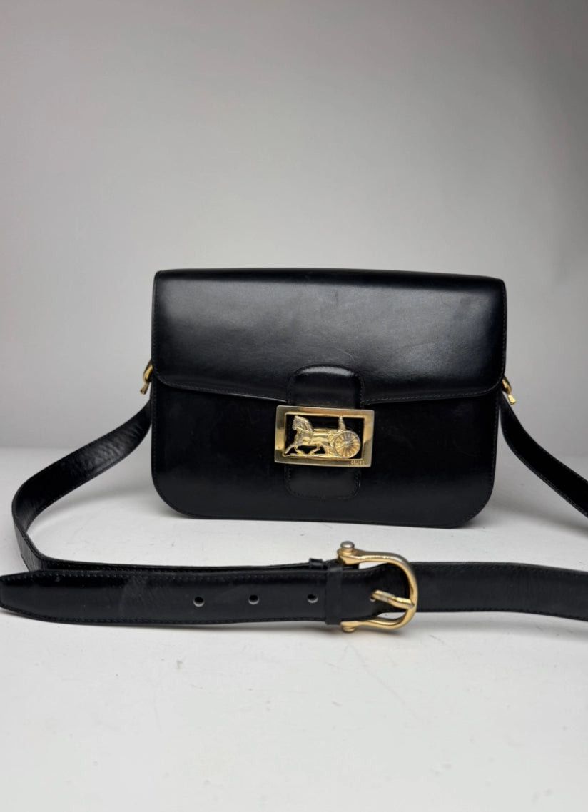 Celine Vintage Paris Triomphe Leather Bag Black Size ONE SIZE - 7 Thumbnail