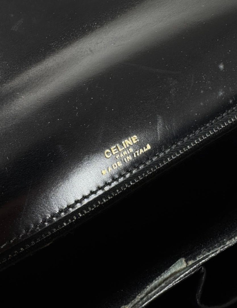 Celine Vintage Paris Triomphe Leather Bag Black Size ONE SIZE - 11 Thumbnail
