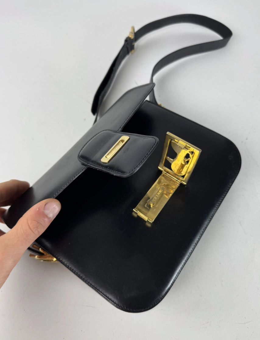 Celine Vintage Paris Triomphe Leather Bag Black Size ONE SIZE - 5 Thumbnail