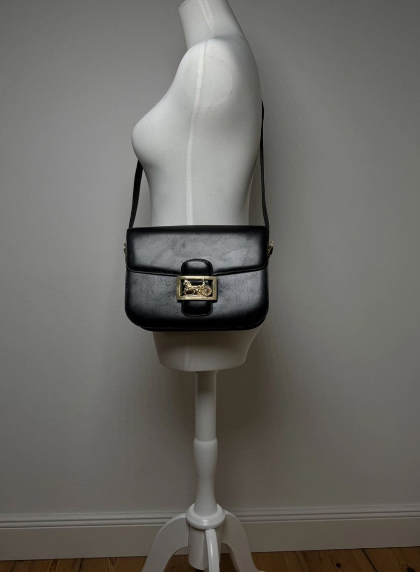 Celine Vintage Paris Triomphe Leather Bag Black Size ONE SIZE - 9 Thumbnail