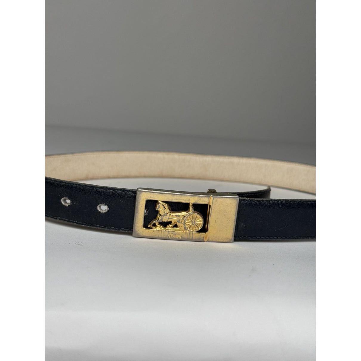 Celine Triomphe Black Leather Belt Size ONE SIZE - 2 Thumbnail